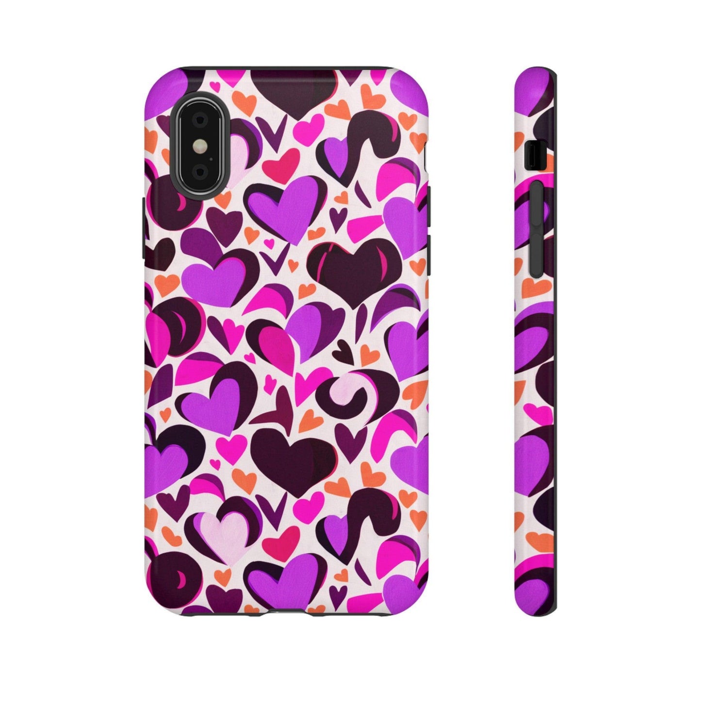 Tough Phone Case :" Eclectic Elegance Phone Case Collection" ( Hearts patterns)