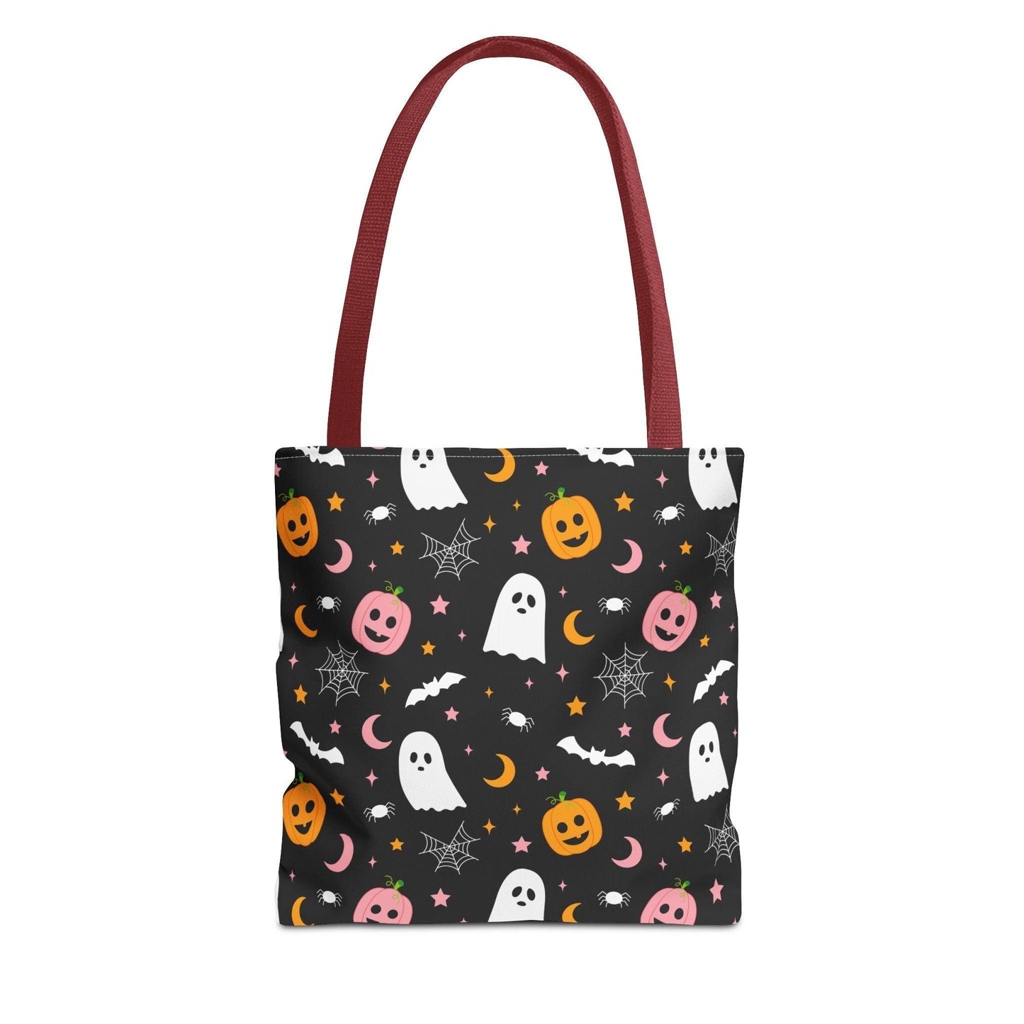 Ghosts & Pumpkins Black Tote Bag - Cosmic Creations by Karen