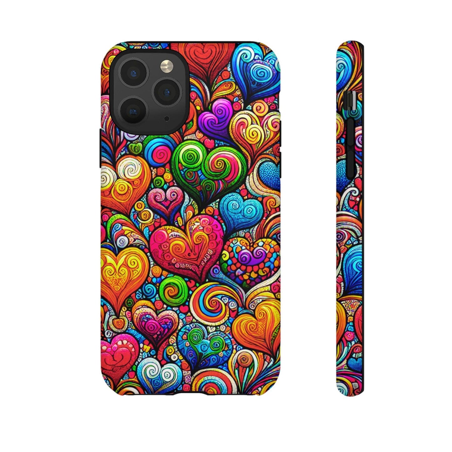 Tough Phone Case :" Eclectic Elegance Phone Case Collection" ( Hearts patterns)