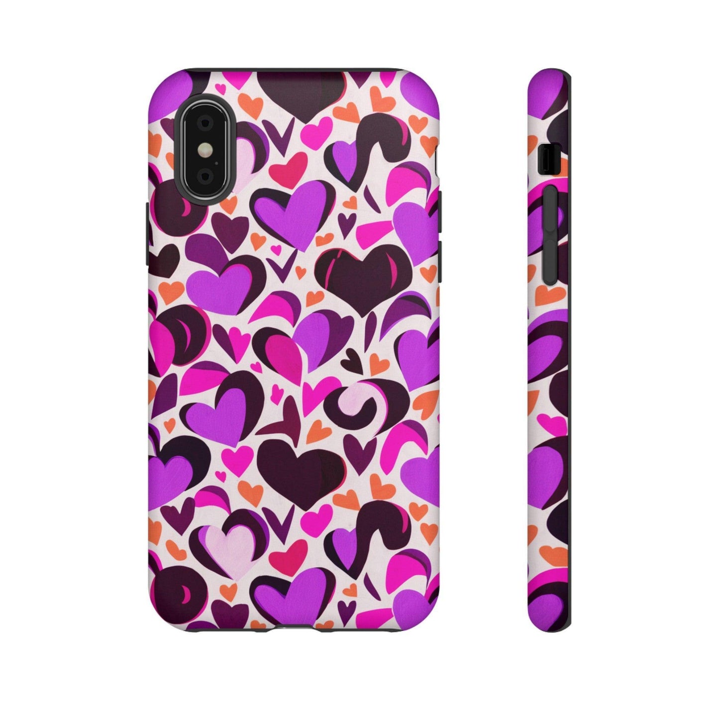 Tough Phone Case :" Eclectic Elegance Phone Case Collection" ( Hearts patterns)