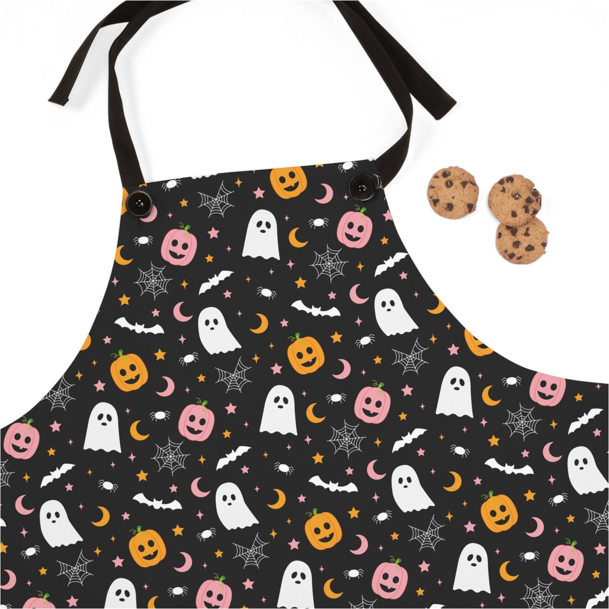 Spooky Black Halloween Apron - Cosmic Creations by Karen