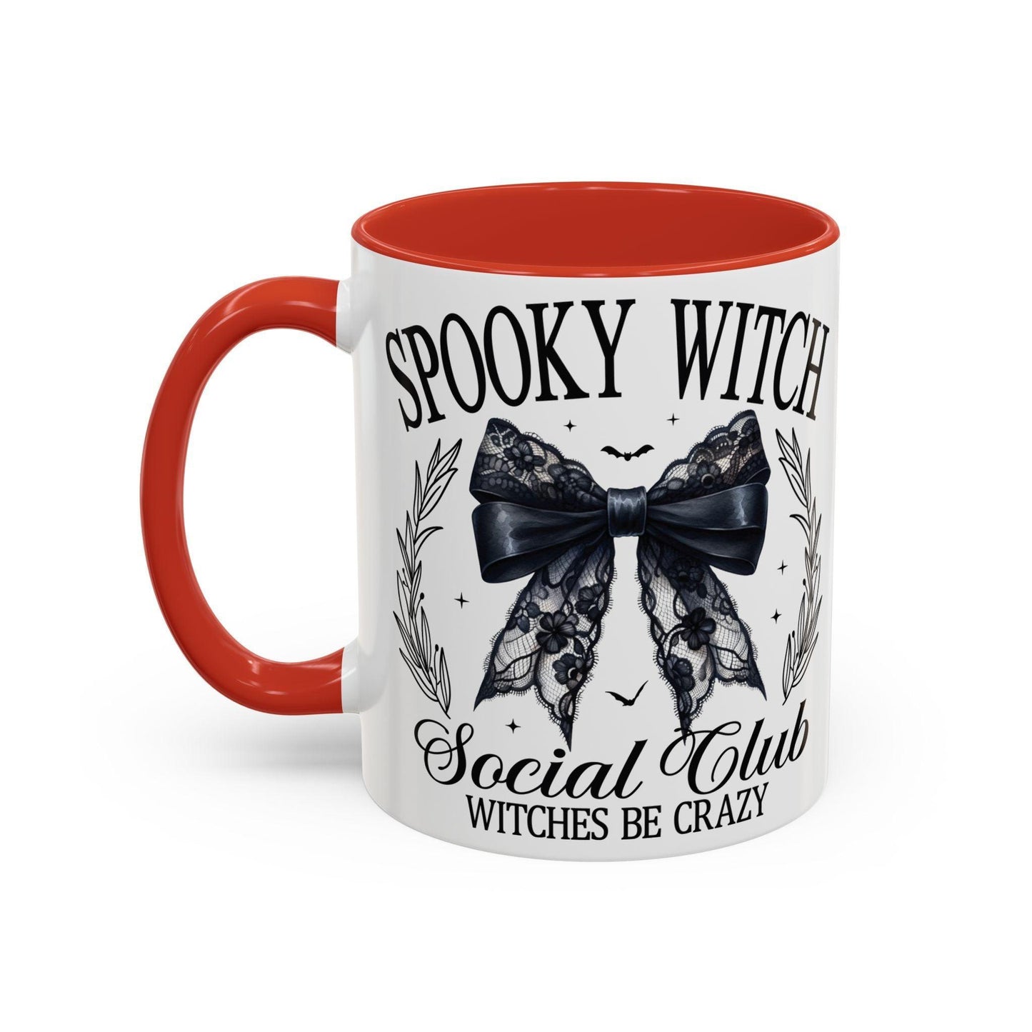 Halloween Accent Coffee Mug (11, 15oz) - "Spooky Witch, Social Club"