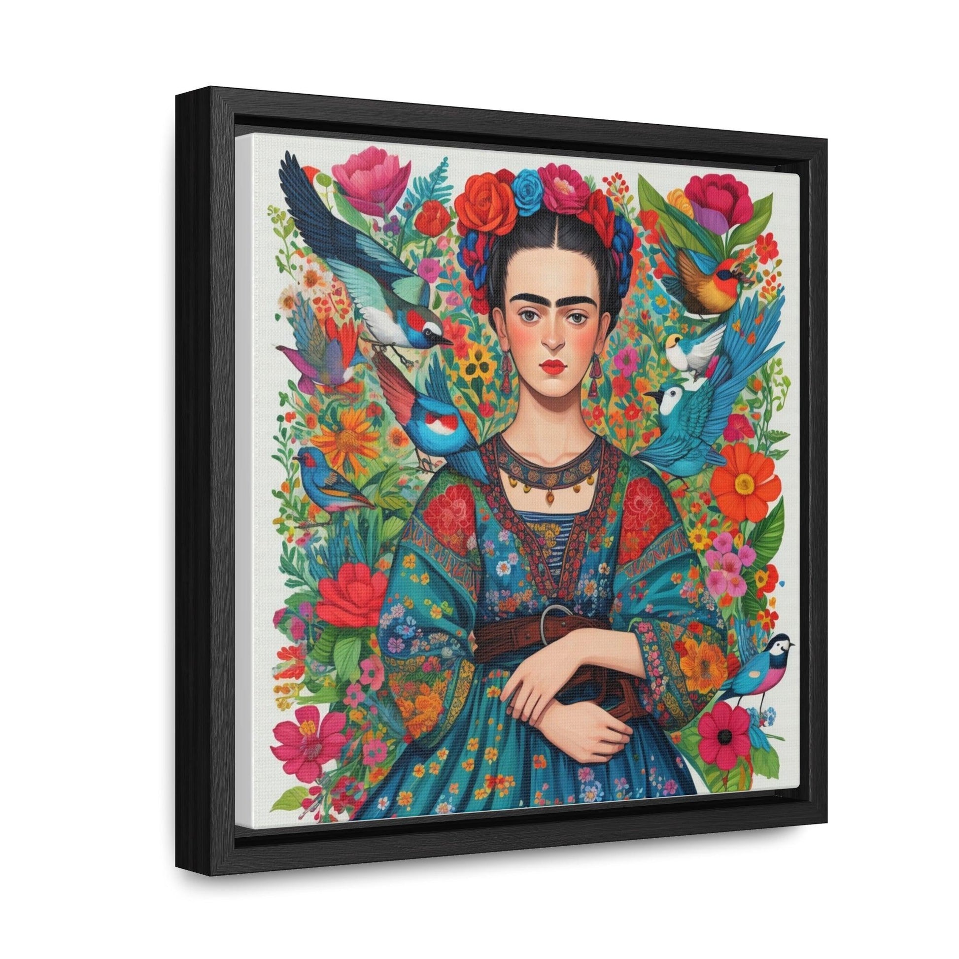 Frida Kahlo Inspired Vibrant Gallery Wrapped Canvas - Colorful Art Print - Cosmic Creations by Karen