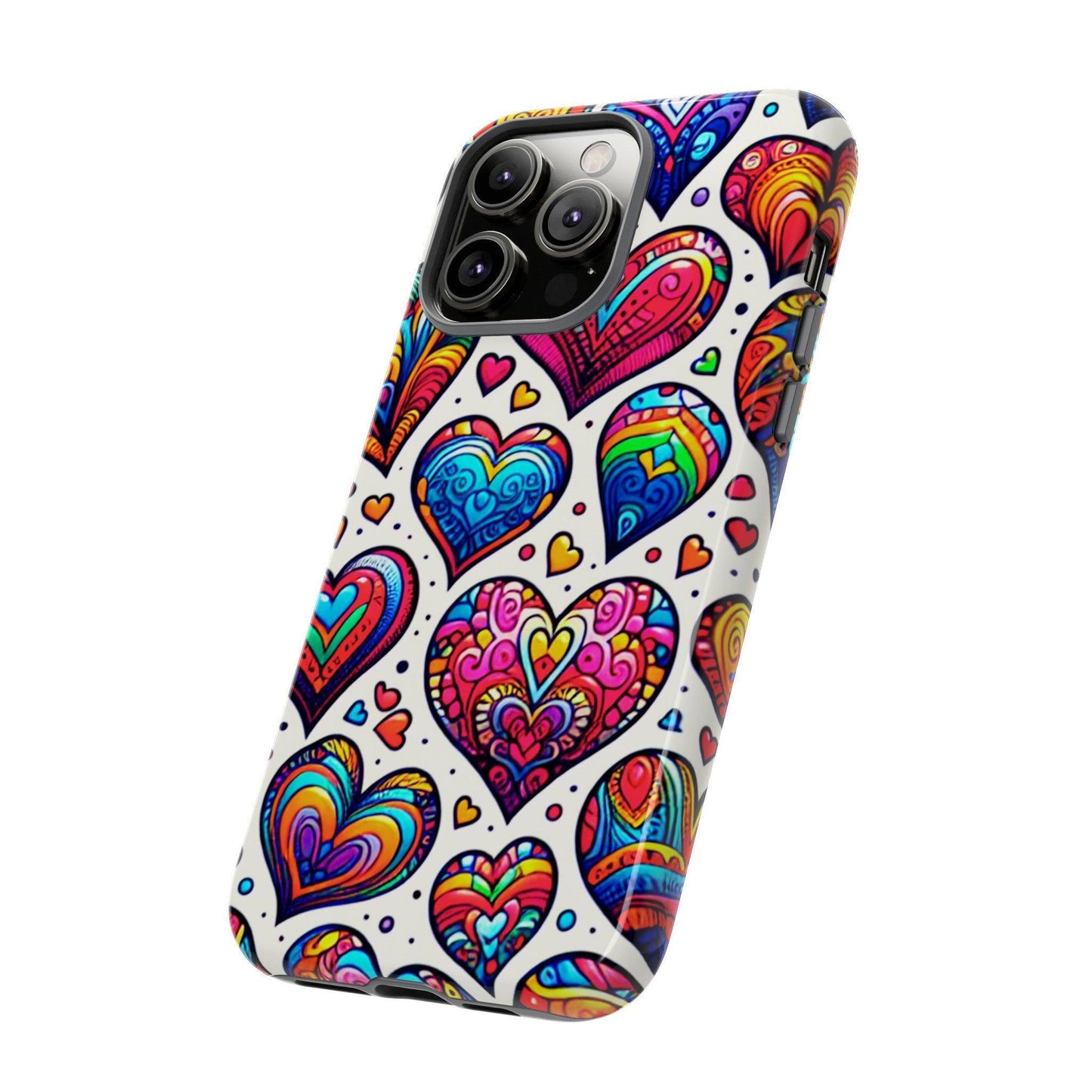 Tough Phone Case :" Eclectic Elegance Phone Case Collection" ( Hearts patterns)