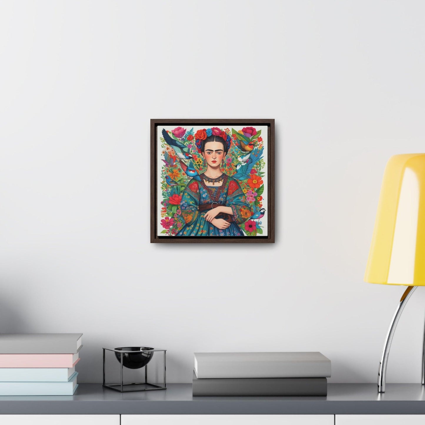 Frida Kahlo Inspired Vibrant Gallery Wrapped Canvas - Colorful Art Print - Cosmic Creations by Karen