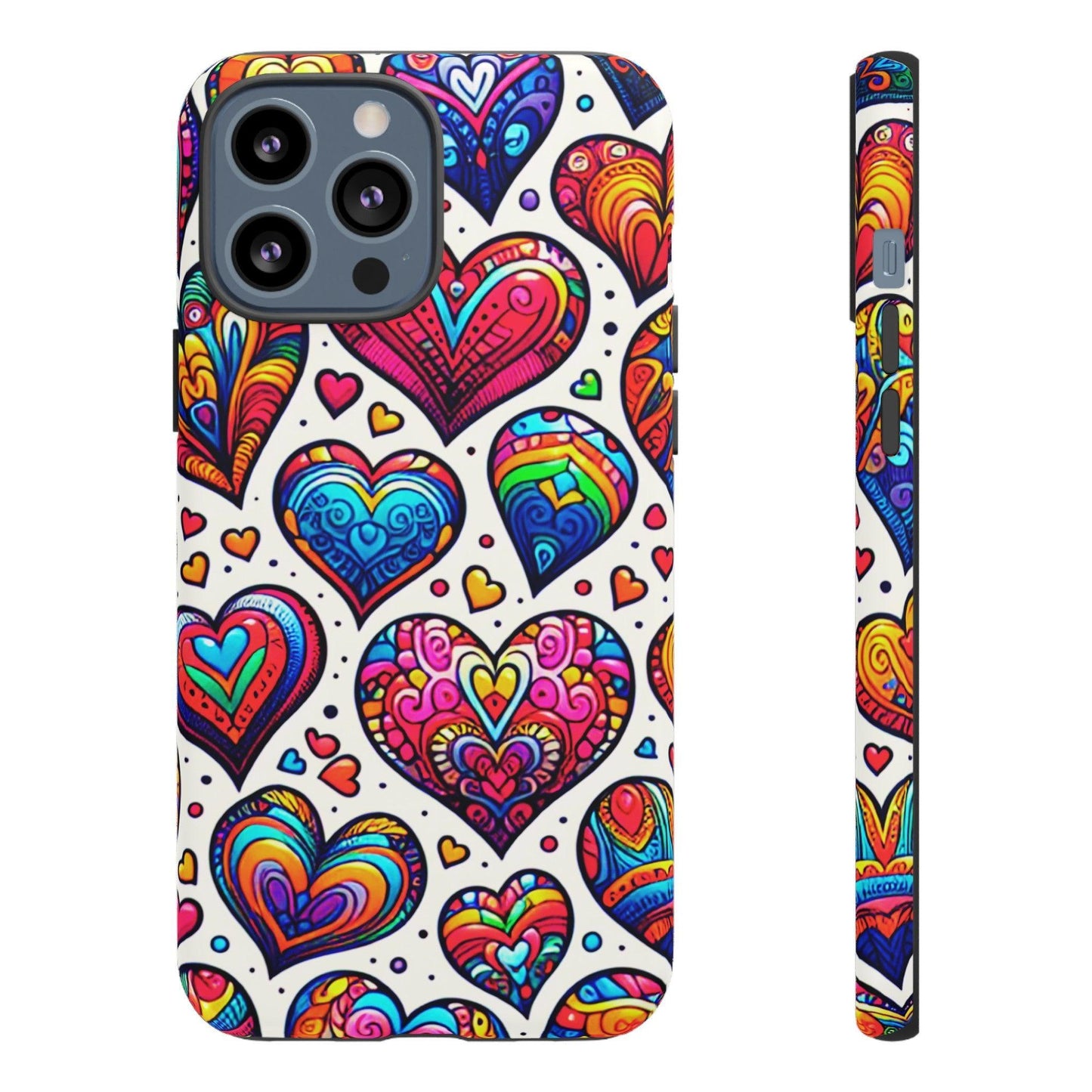 Tough Phone Case :" Eclectic Elegance Phone Case Collection" ( Hearts patterns)