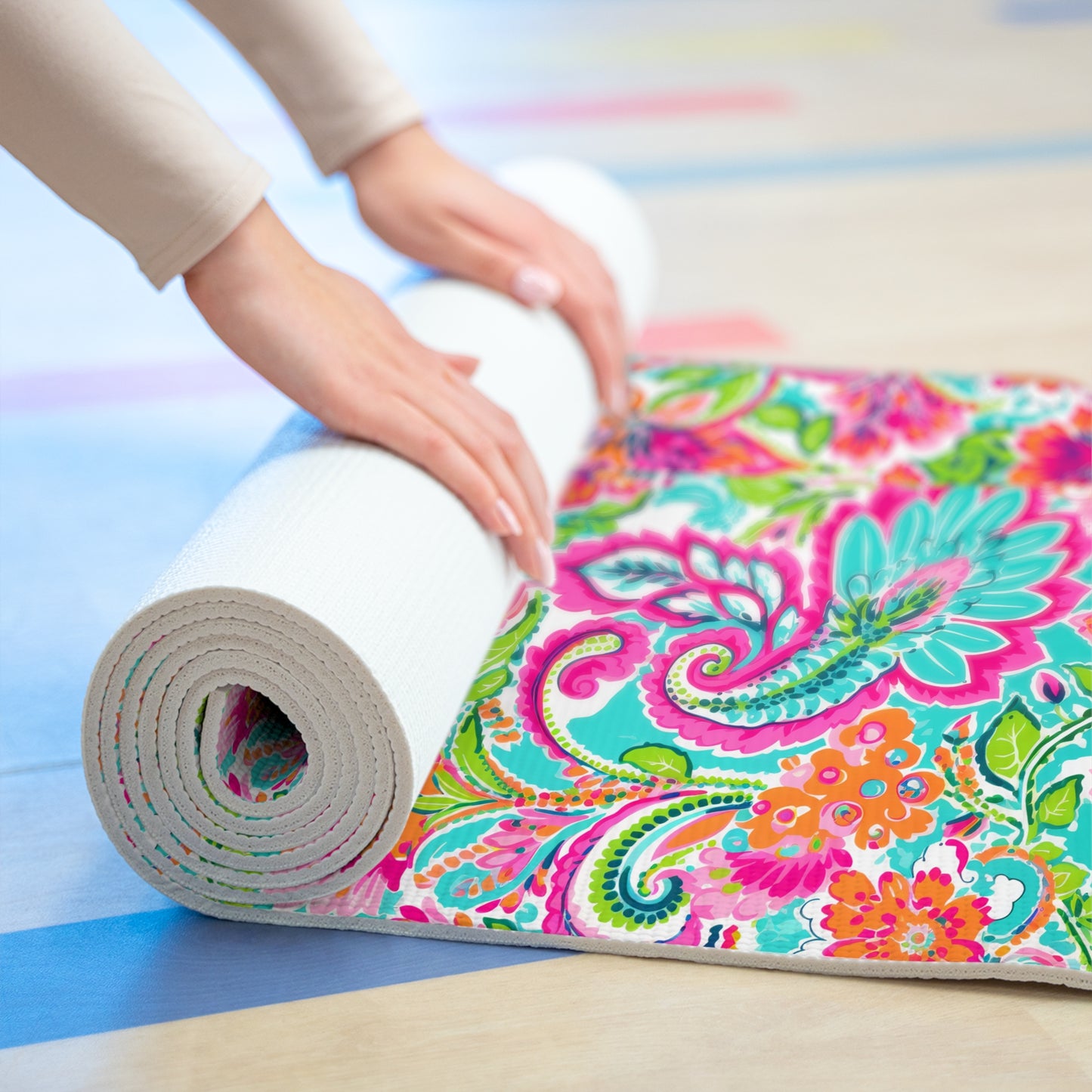 Abstract Colorful Design Foam Yoga Mat