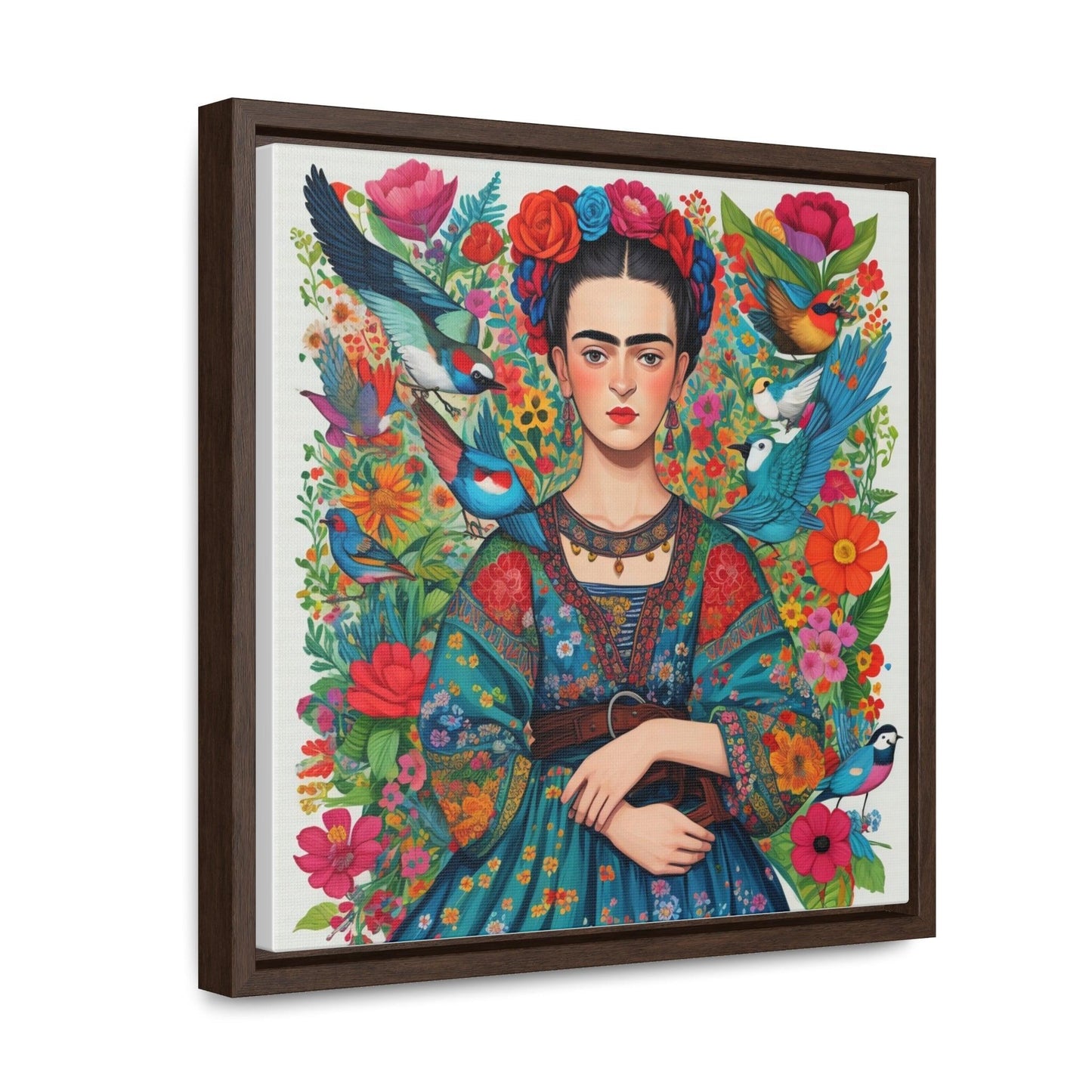 Frida Kahlo Inspired Vibrant Gallery Wrapped Canvas - Colorful Art Print - Cosmic Creations by Karen