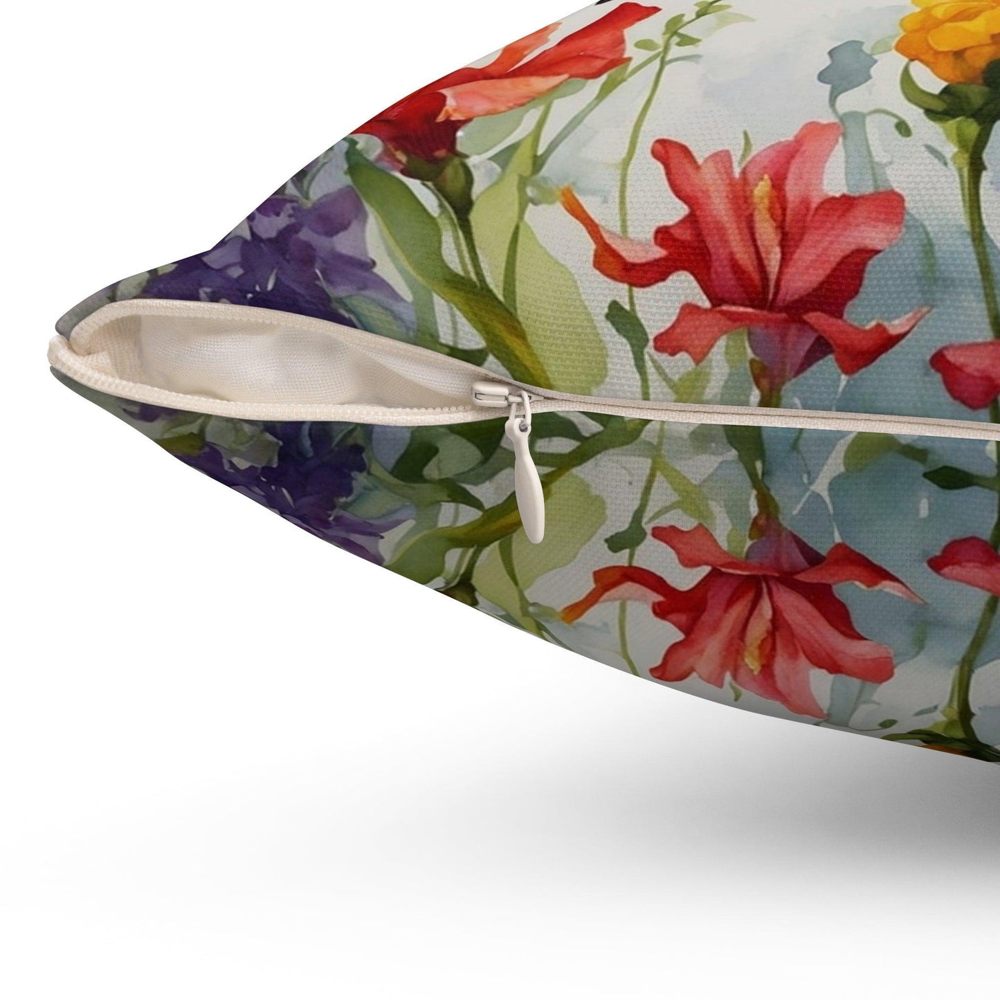 "Hummingbird Harmony - Floral and Hummingbird Cushion"