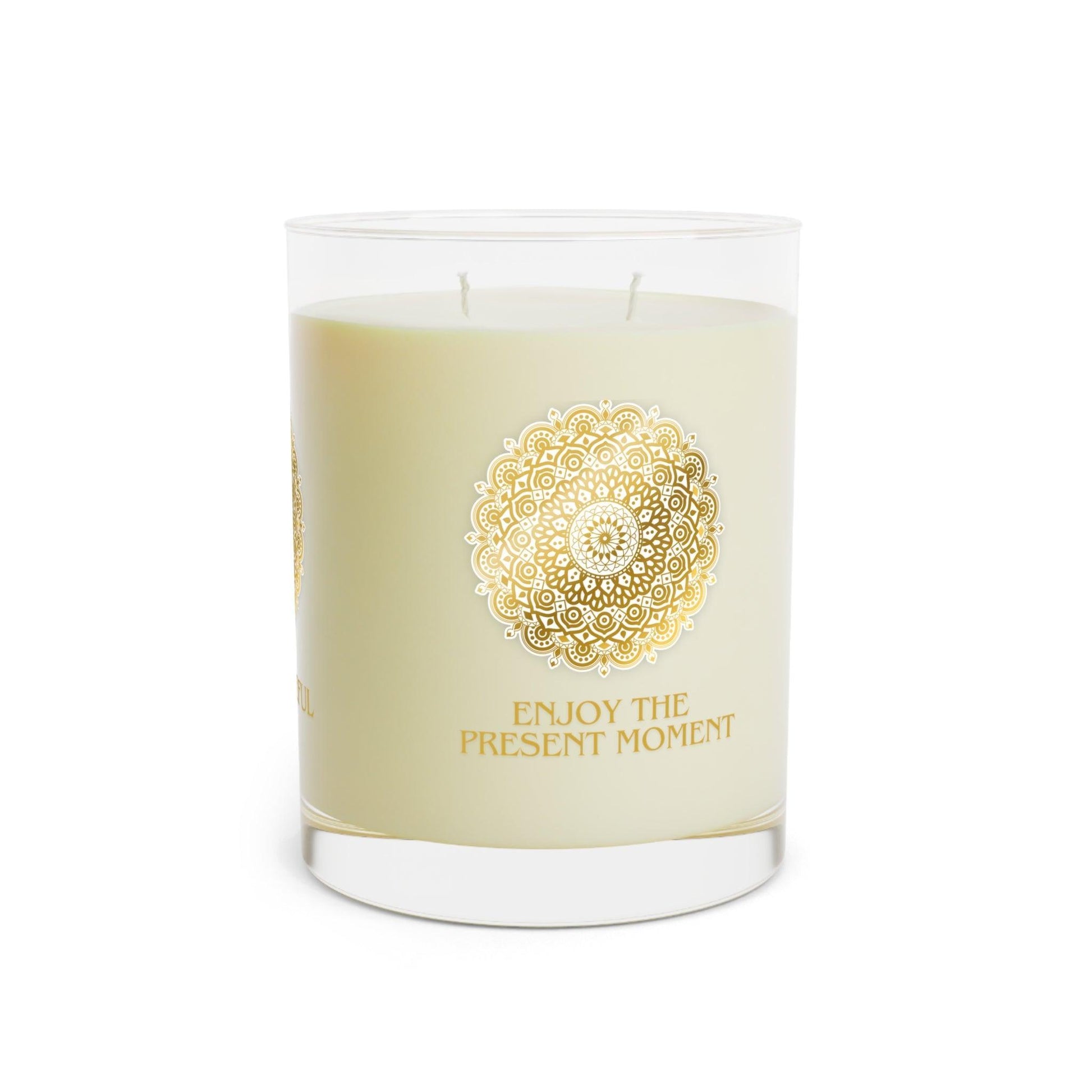 Enjoy the Present Moment & Be Grateful Scented Candle - Full Glass, 11oz - Cosmic Creations by Karen