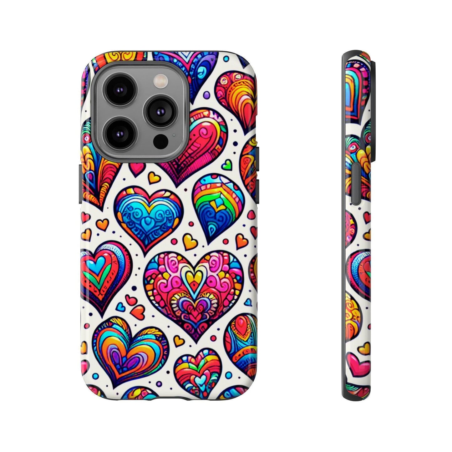 Tough Phone Case :" Eclectic Elegance Phone Case Collection" ( Hearts patterns)