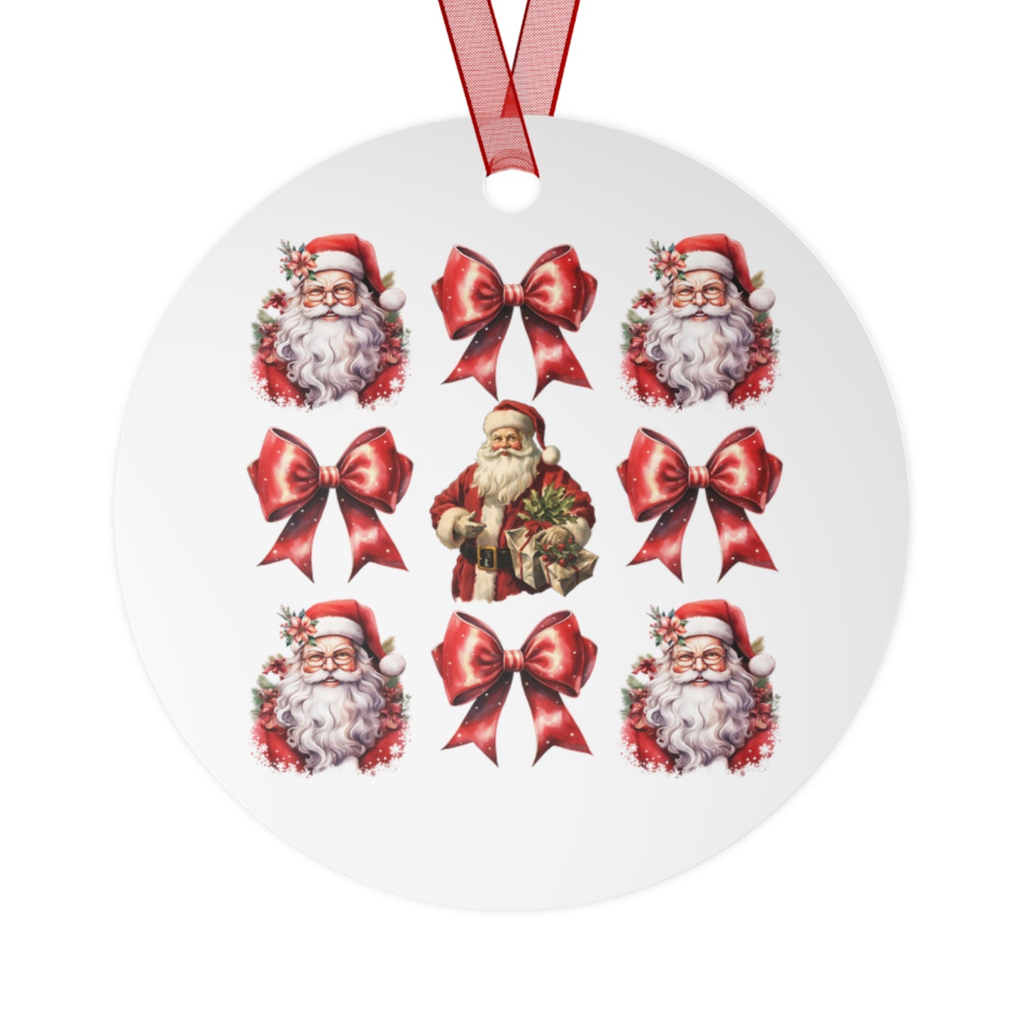 Christmas  Customizable Round Metal Ornament