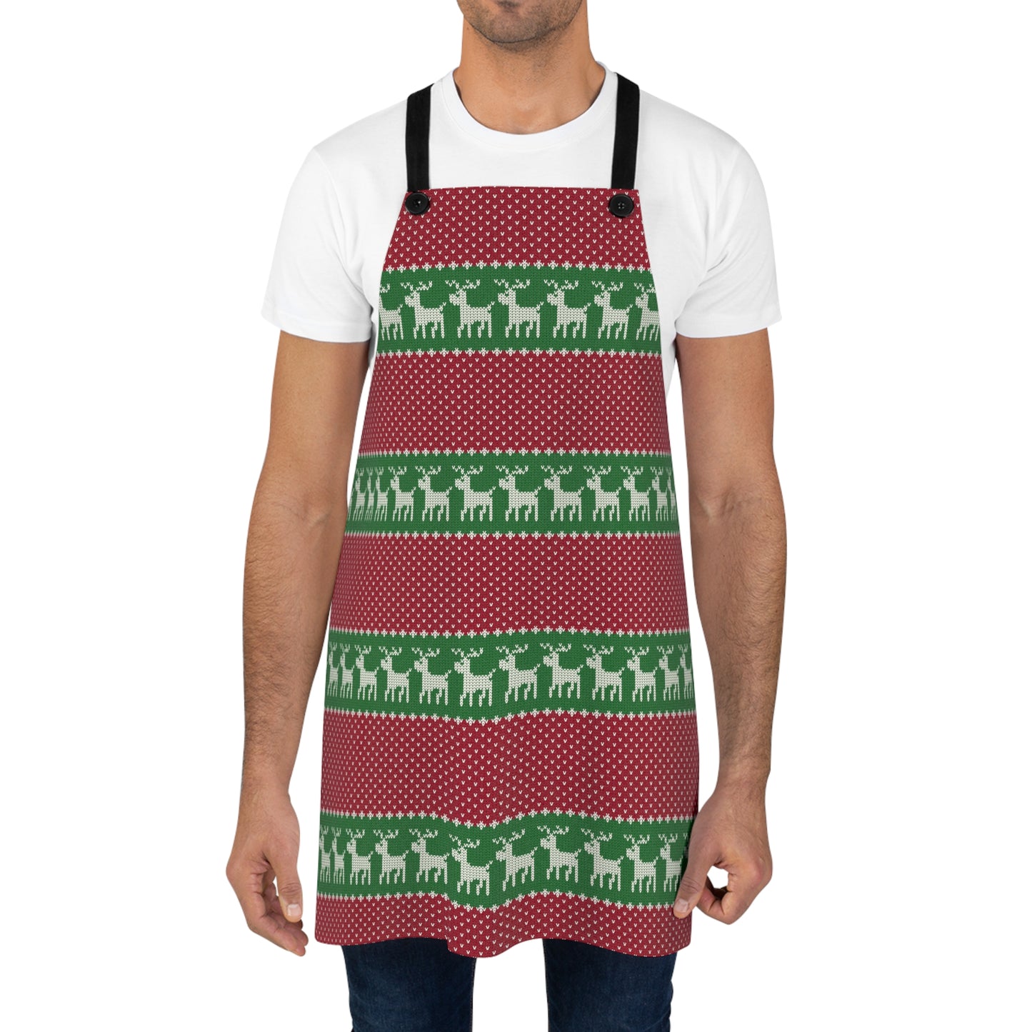 Christmas Knitted Style Reindeer Apron