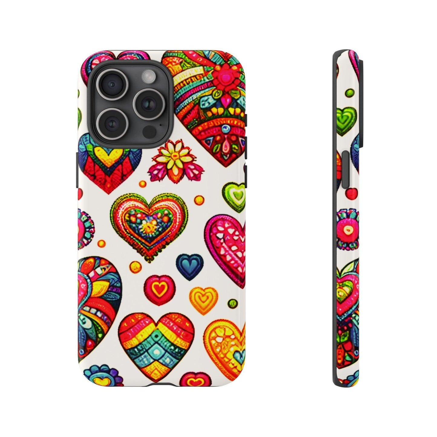 Tough Phone Case :" Eclectic Elegance Phone Case Collection" ( Hearts patterns)