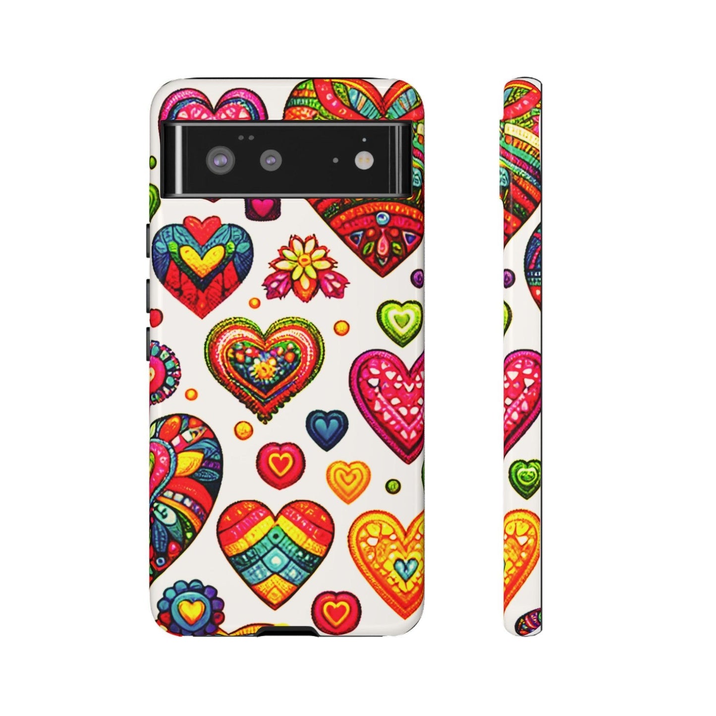 Tough Phone Case :" Eclectic Elegance Phone Case Collection" ( Hearts patterns)