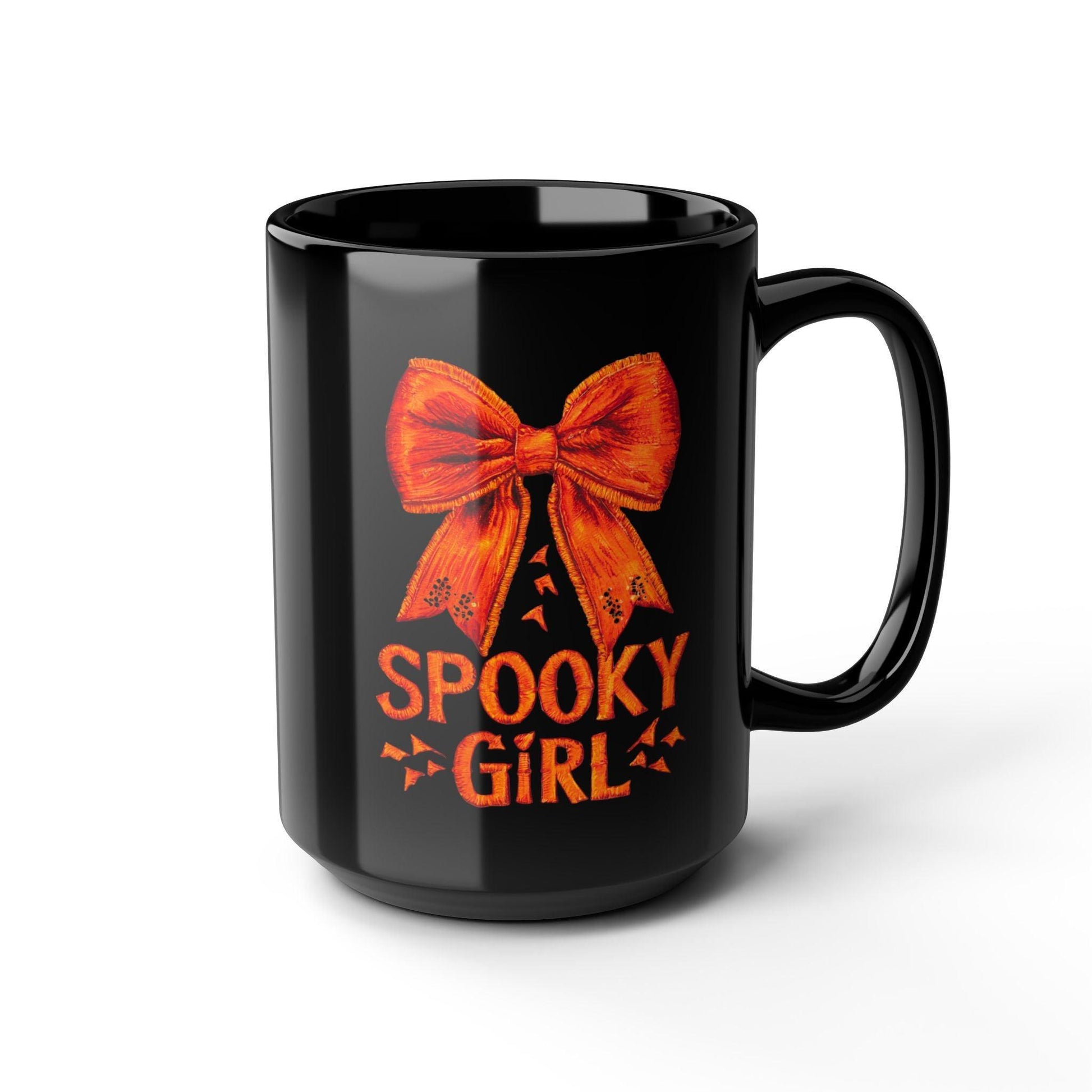 Spooky Girl Coquette Black Mug - Cosmic Creations by Karen