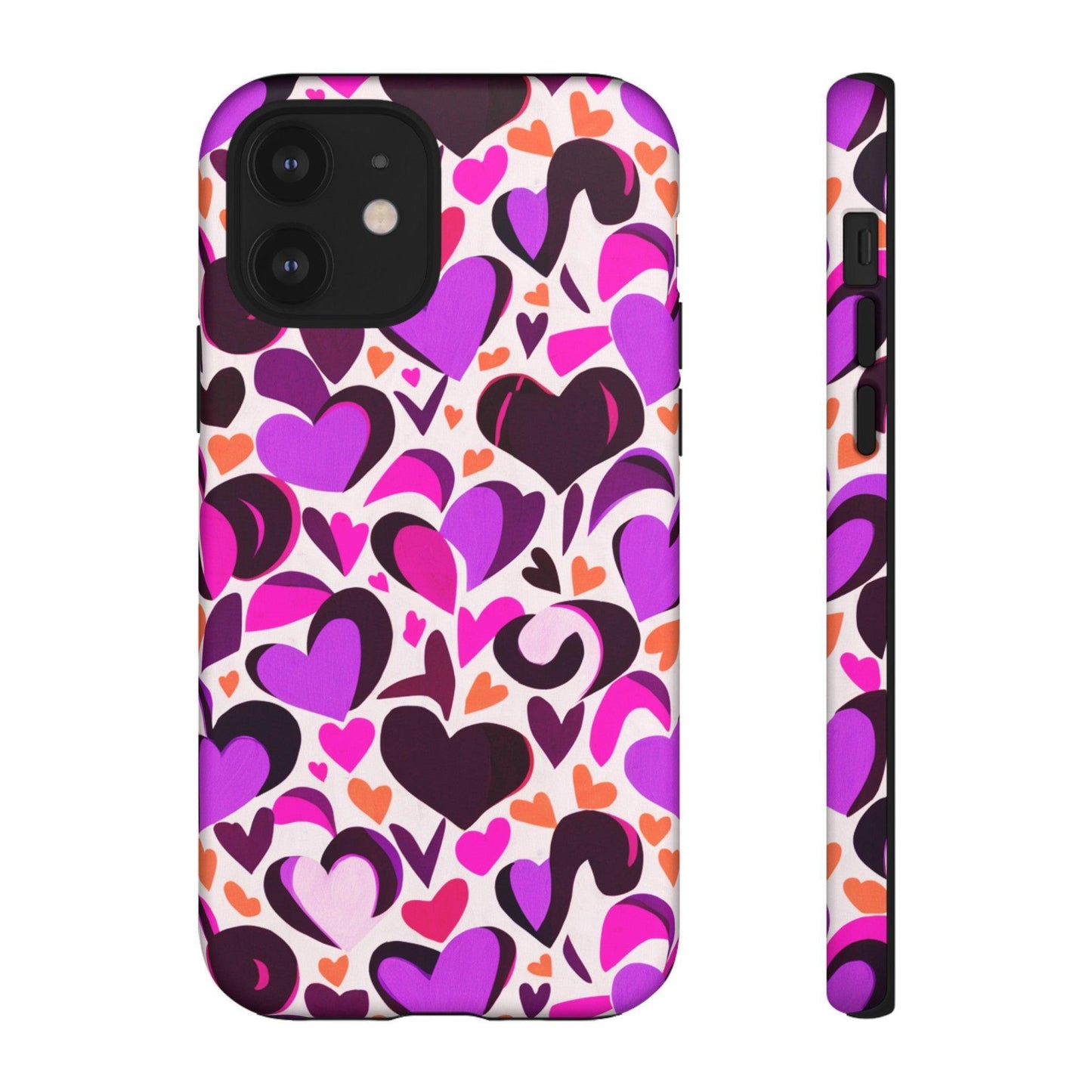 Tough Phone Case :" Eclectic Elegance Phone Case Collection" ( Hearts patterns)