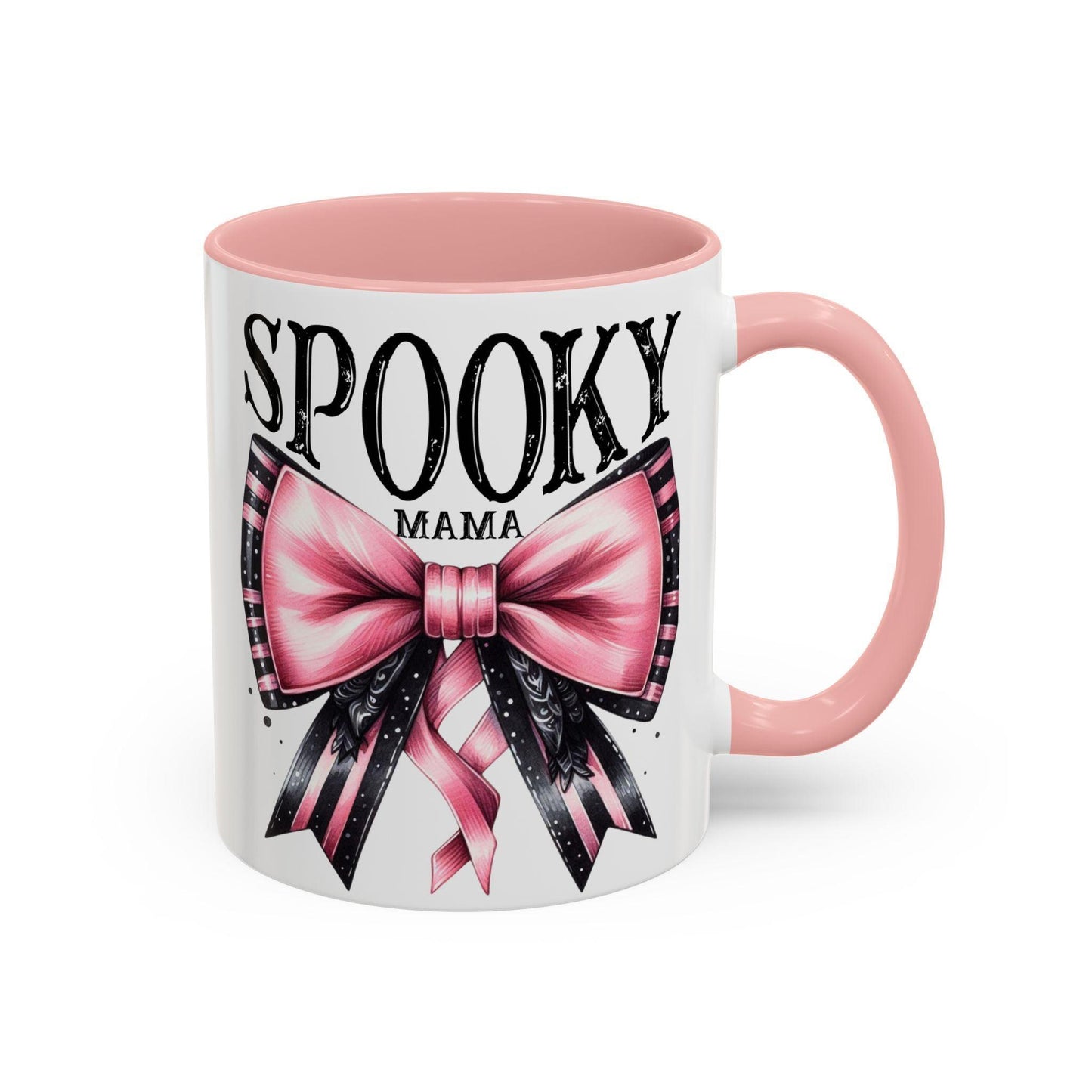 Halloween Accent Coffee Mug (11, 15oz) Coquette Style - "Spooky Mama"