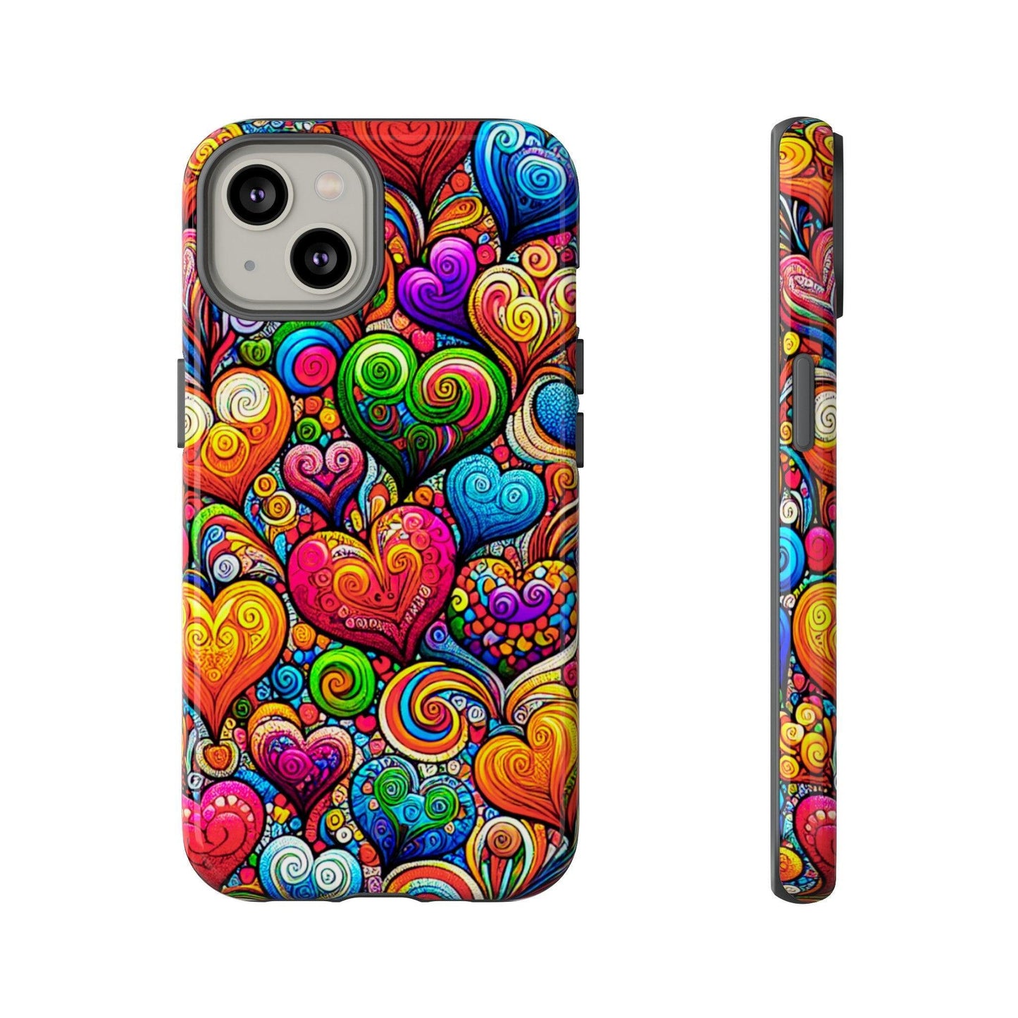 Tough Phone Case :" Eclectic Elegance Phone Case Collection" ( Hearts patterns)