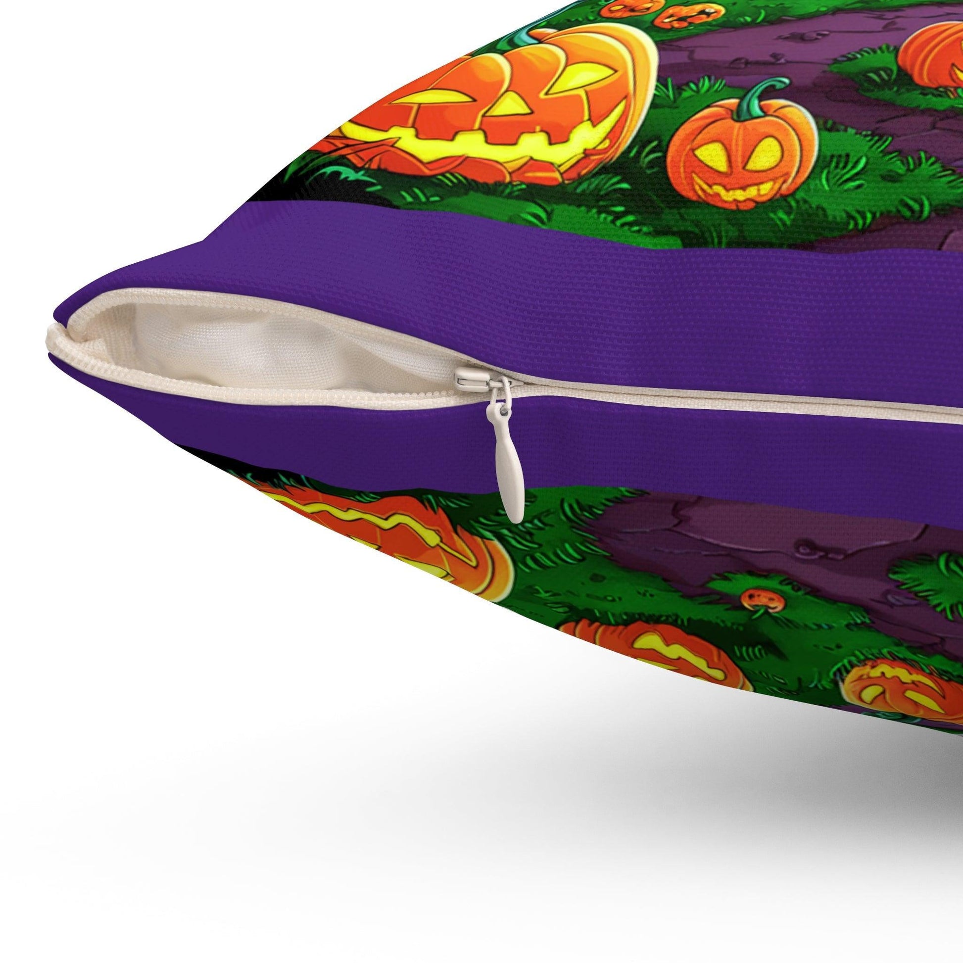 Halloween Town Purple Spun Polyester Pillow - Cosmic Creations by Karen