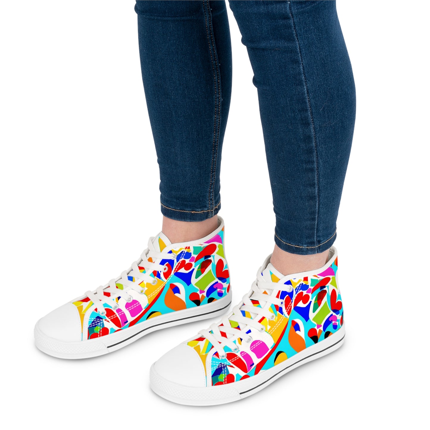 Awesome Abstract Colorful Design High Top Sneakers