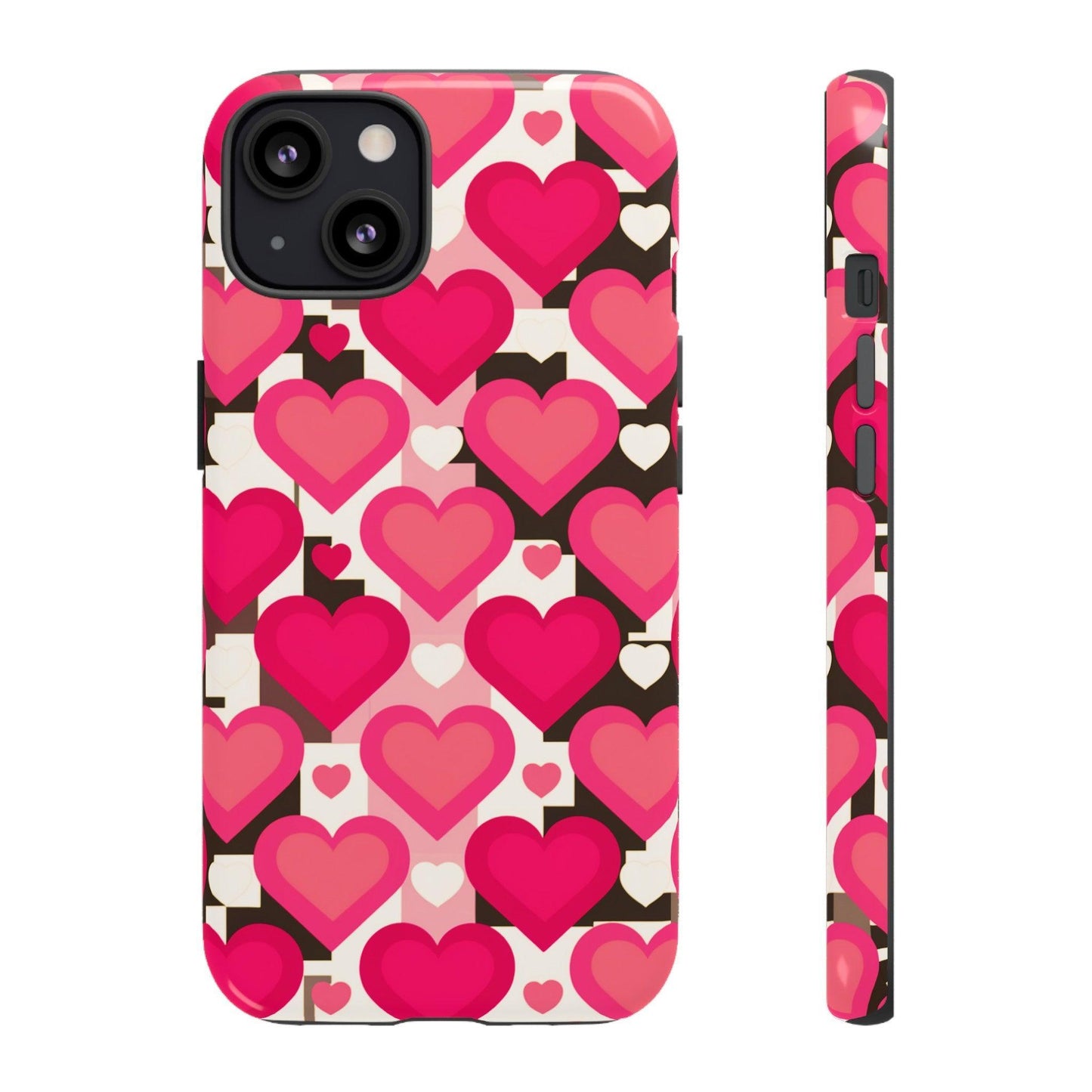 Tough Phone Case :" Eclectic Elegance Phone Case Collection" ( Hearts patterns)