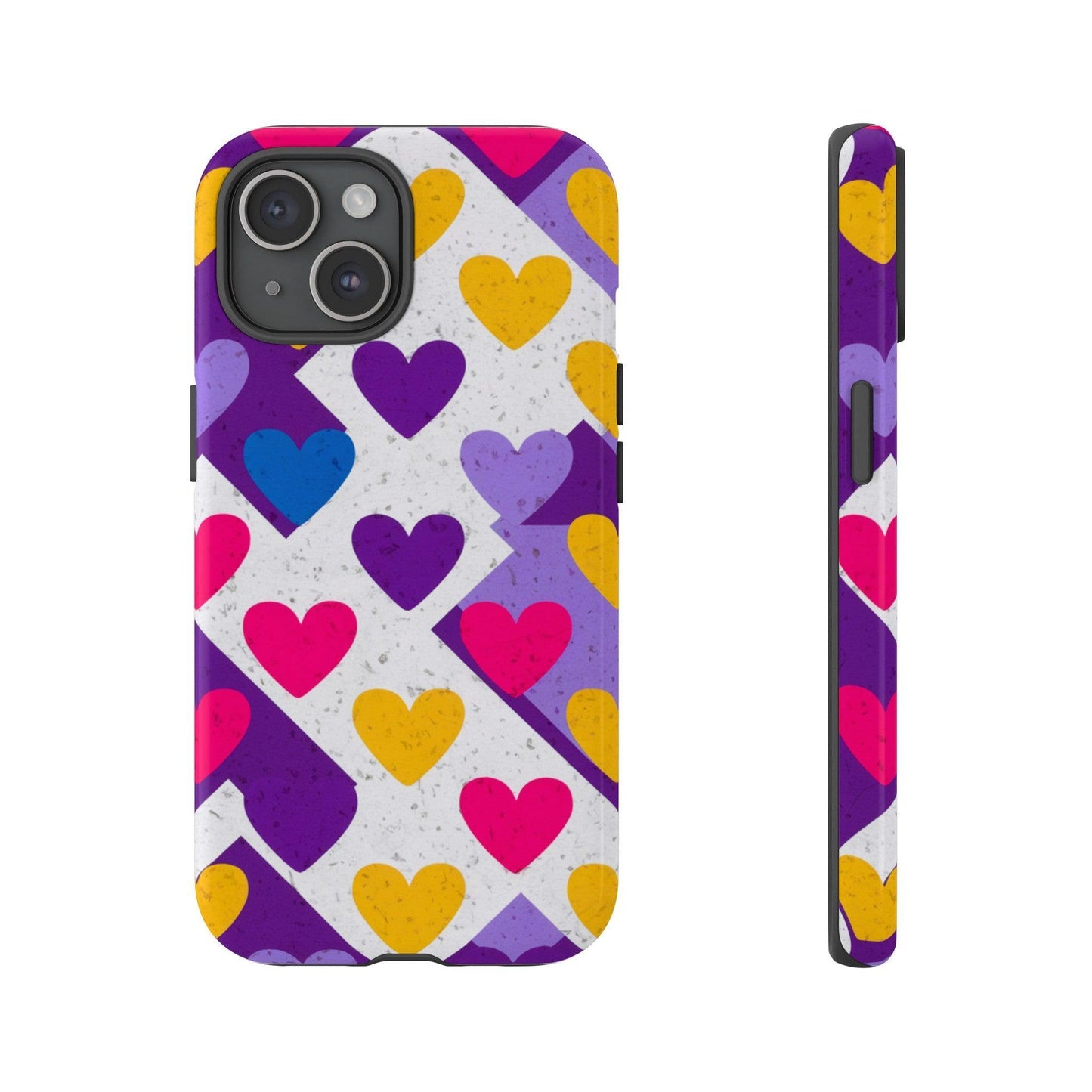 Tough Phone Case :" Eclectic Elegance Phone Case Collection" ( Hearts patterns)