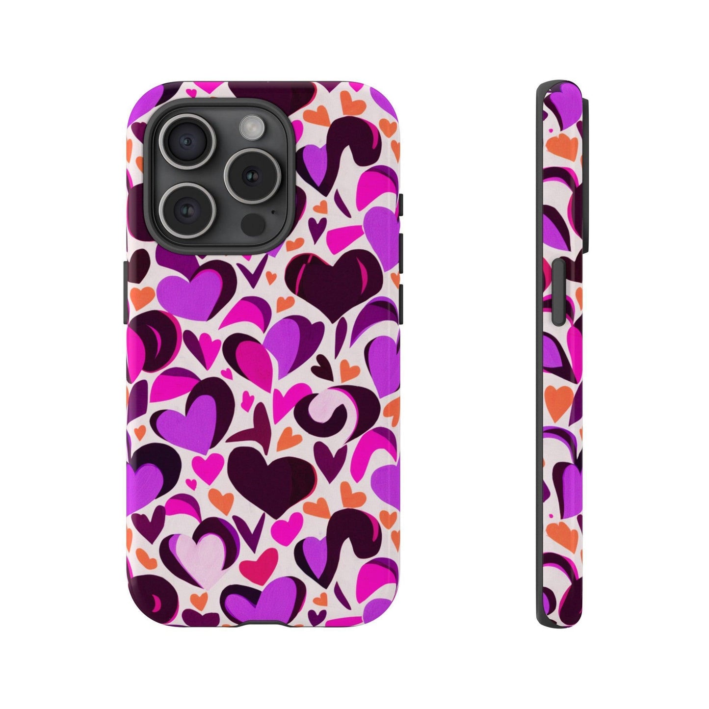 Tough Phone Case :" Eclectic Elegance Phone Case Collection" ( Hearts patterns)