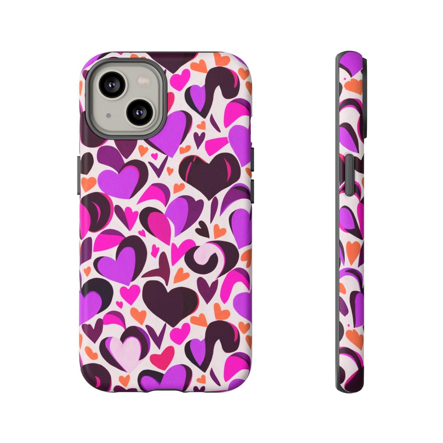 Tough Phone Case :" Eclectic Elegance Phone Case Collection" ( Hearts patterns)