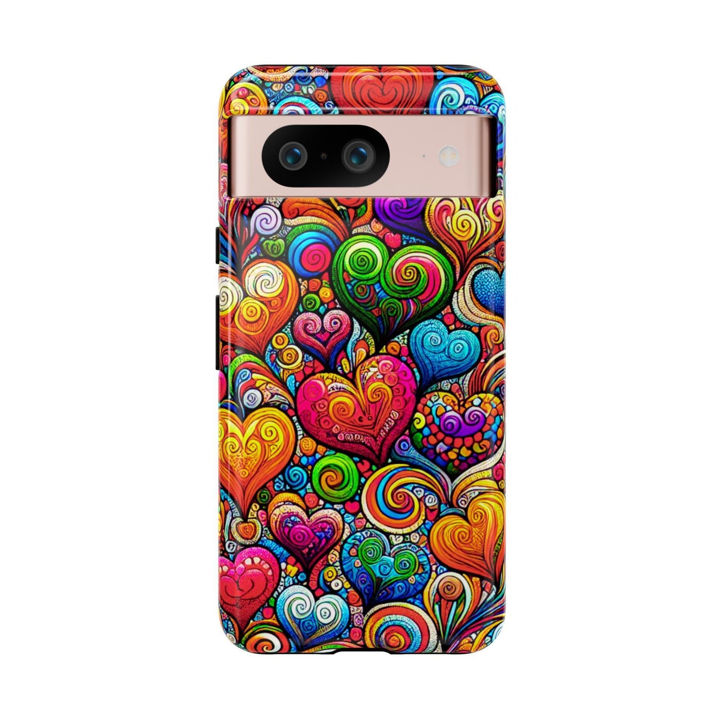 Tough Phone Case :" Eclectic Elegance Phone Case Collection" ( Hearts patterns)