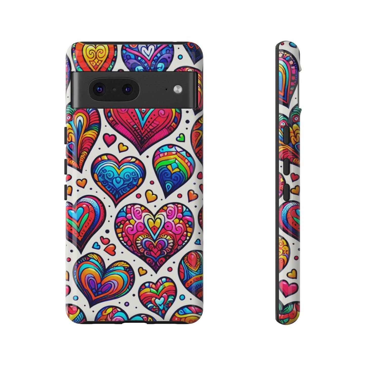 Tough Phone Case :" Eclectic Elegance Phone Case Collection" ( Hearts patterns)