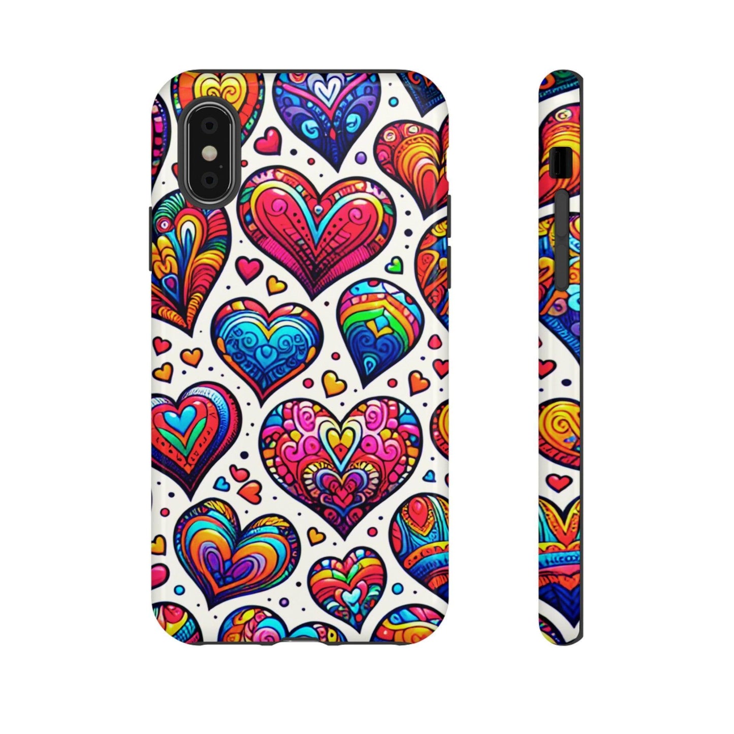 Tough Phone Case :" Eclectic Elegance Phone Case Collection" ( Hearts patterns)