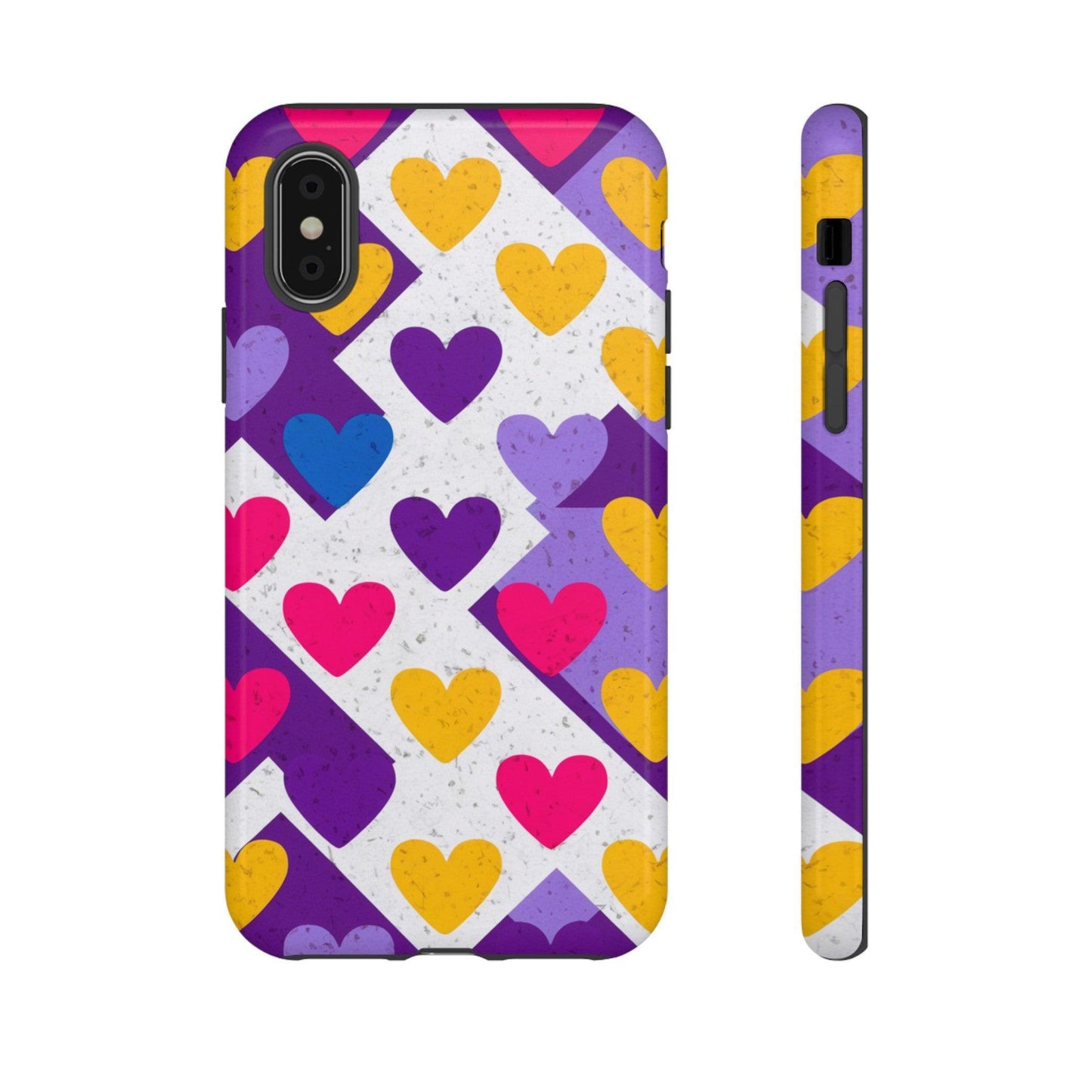 Tough Phone Case :" Eclectic Elegance Phone Case Collection" ( Hearts patterns)