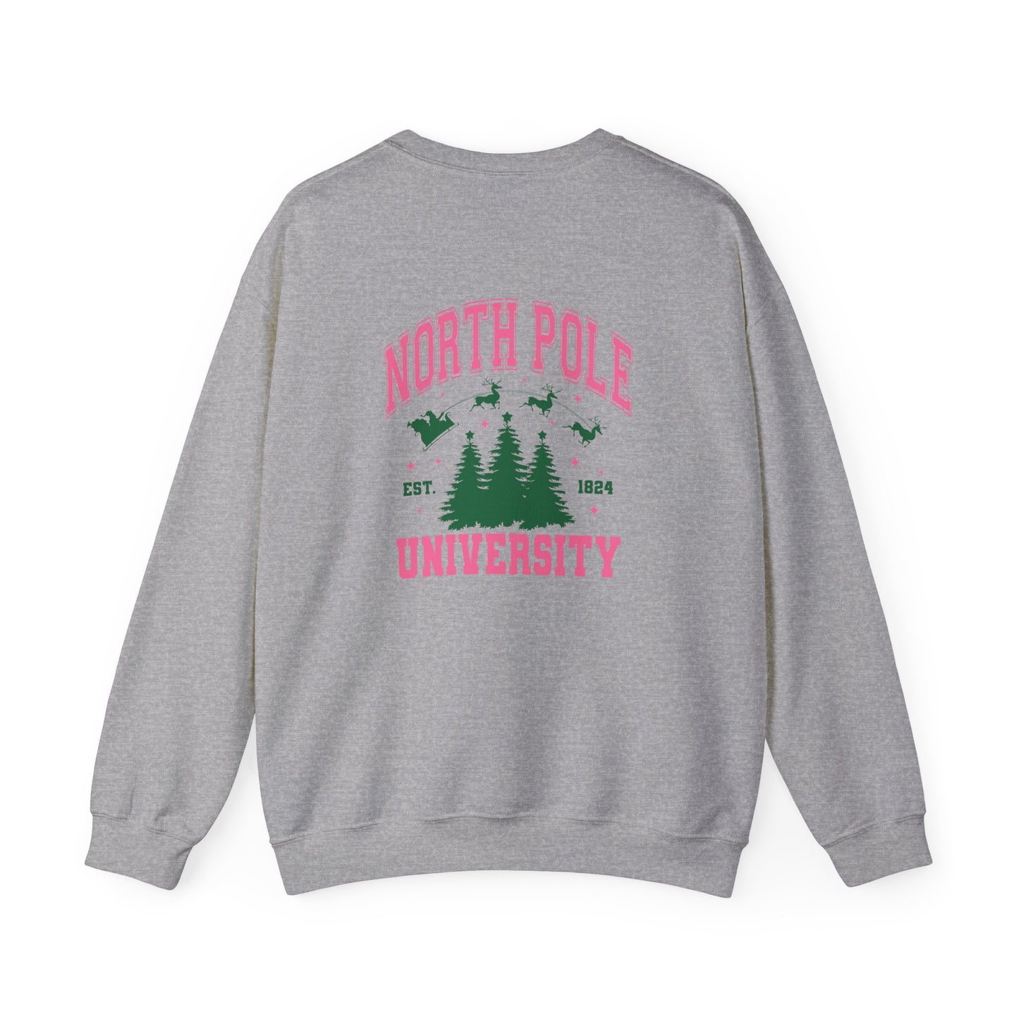 Christmas North Pole University Design  Unisex Crewneck Sweatshirt