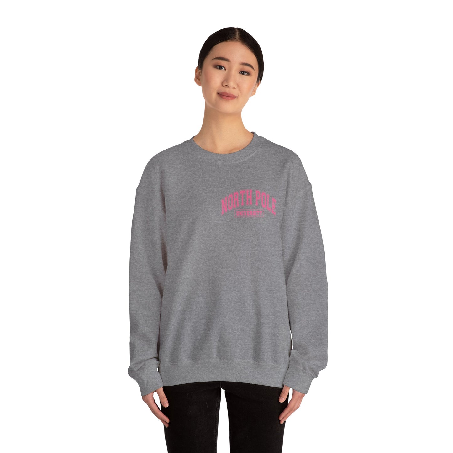 Christmas North Pole University Design  Unisex Crewneck Sweatshirt