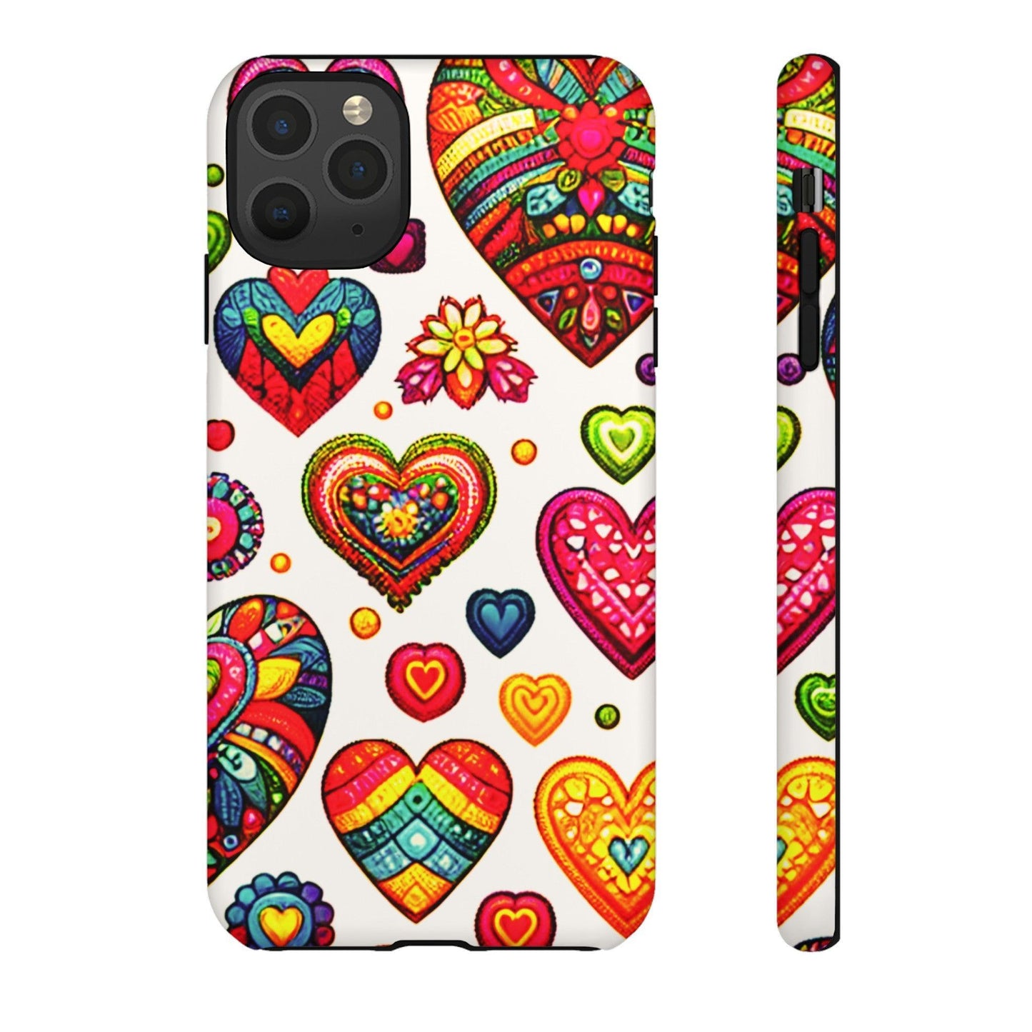 Tough Phone Case :" Eclectic Elegance Phone Case Collection" ( Hearts patterns)