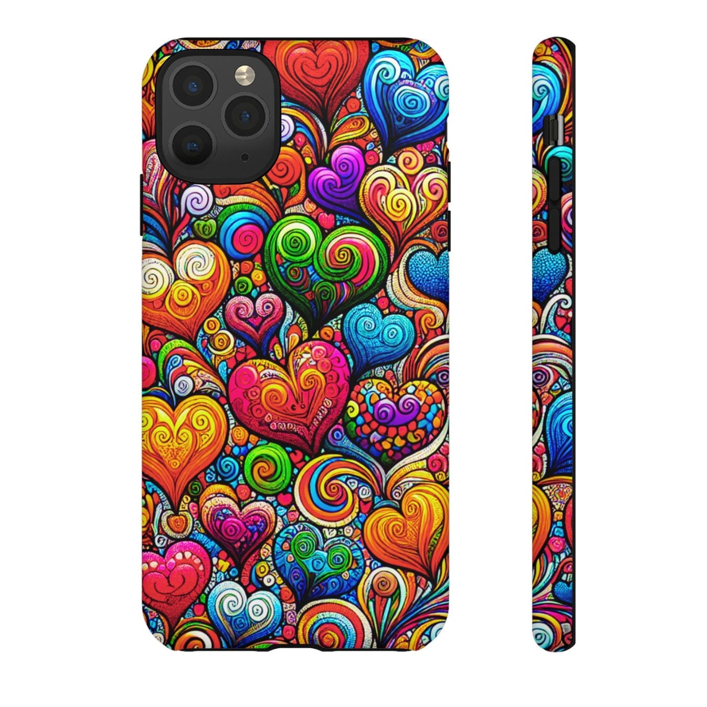 Tough Phone Case :" Eclectic Elegance Phone Case Collection" ( Hearts patterns)