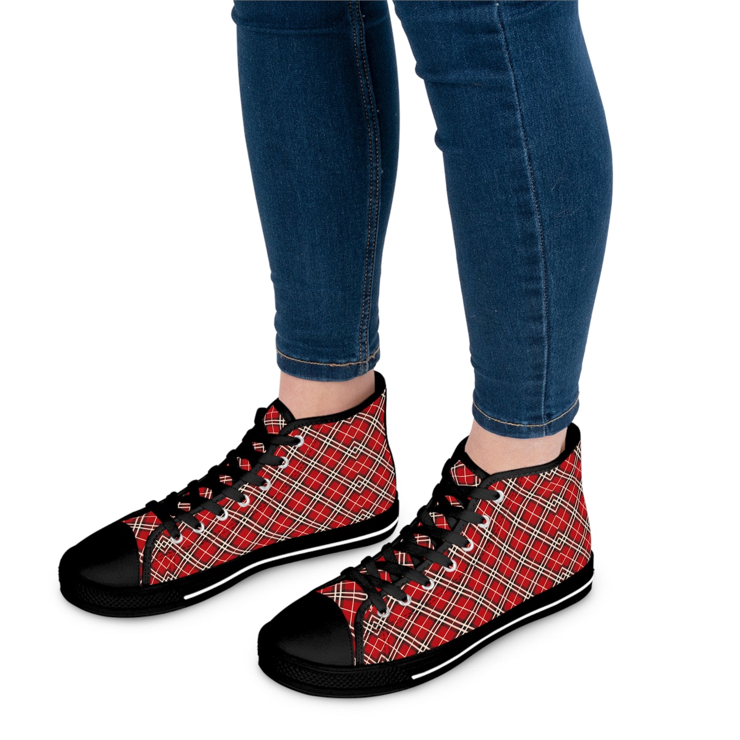 Awesome Plaid Design High Top Sneakers