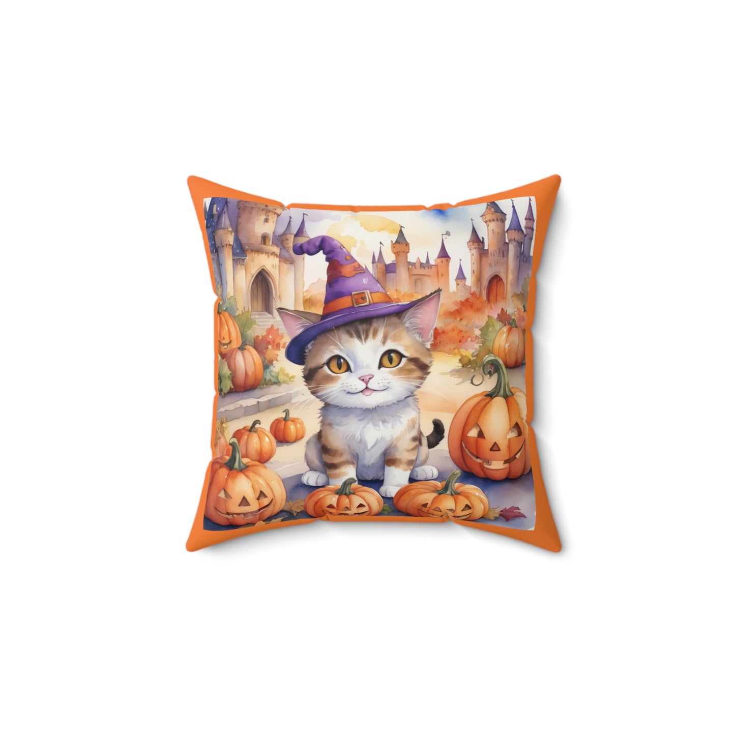 Halloween cute cat Square Pillow