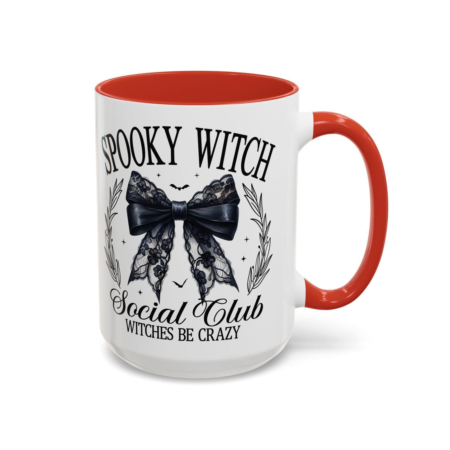 Halloween Accent Coffee Mug (11, 15oz) - "Spooky Witch, Social Club"