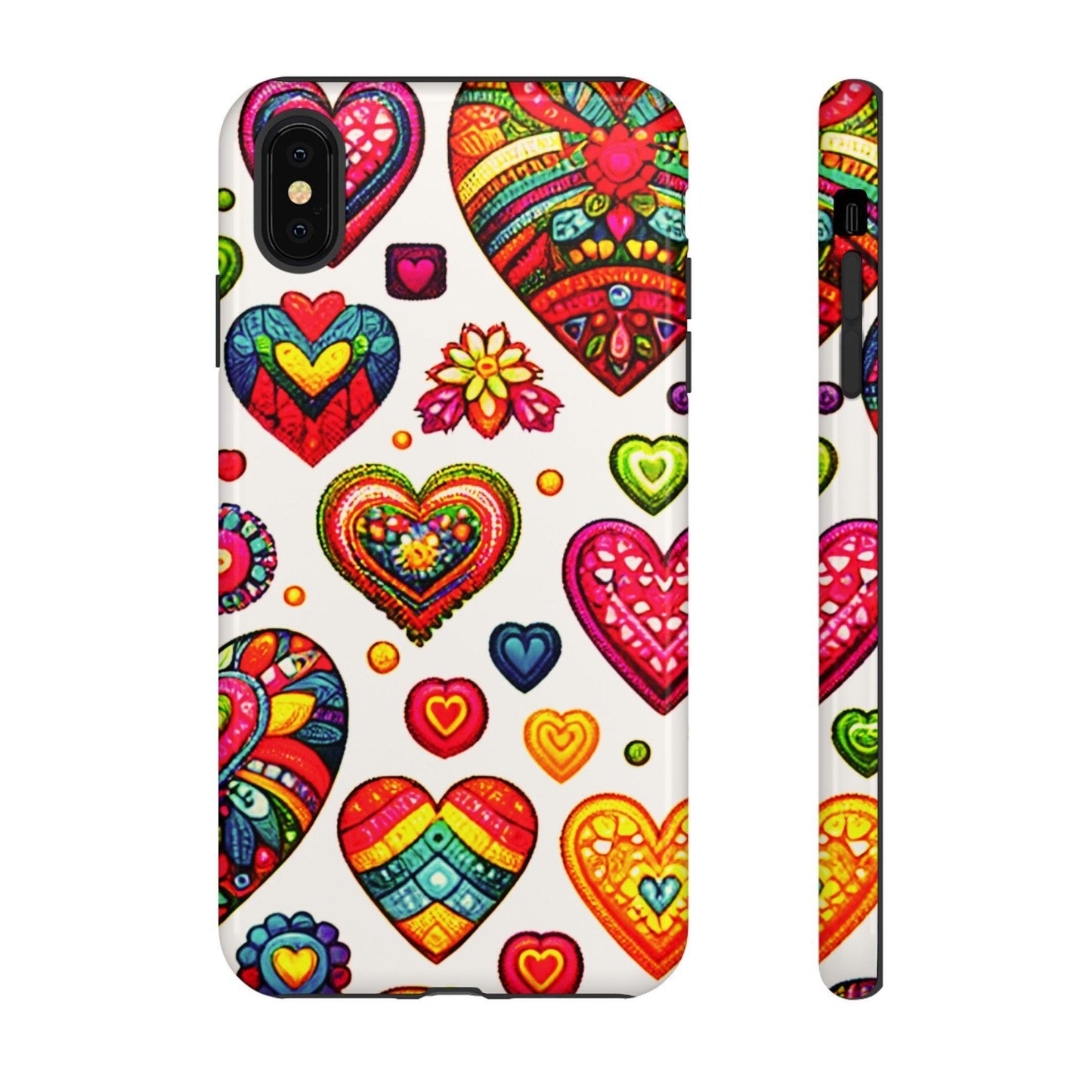 Tough Phone Case :" Eclectic Elegance Phone Case Collection" ( Hearts patterns)