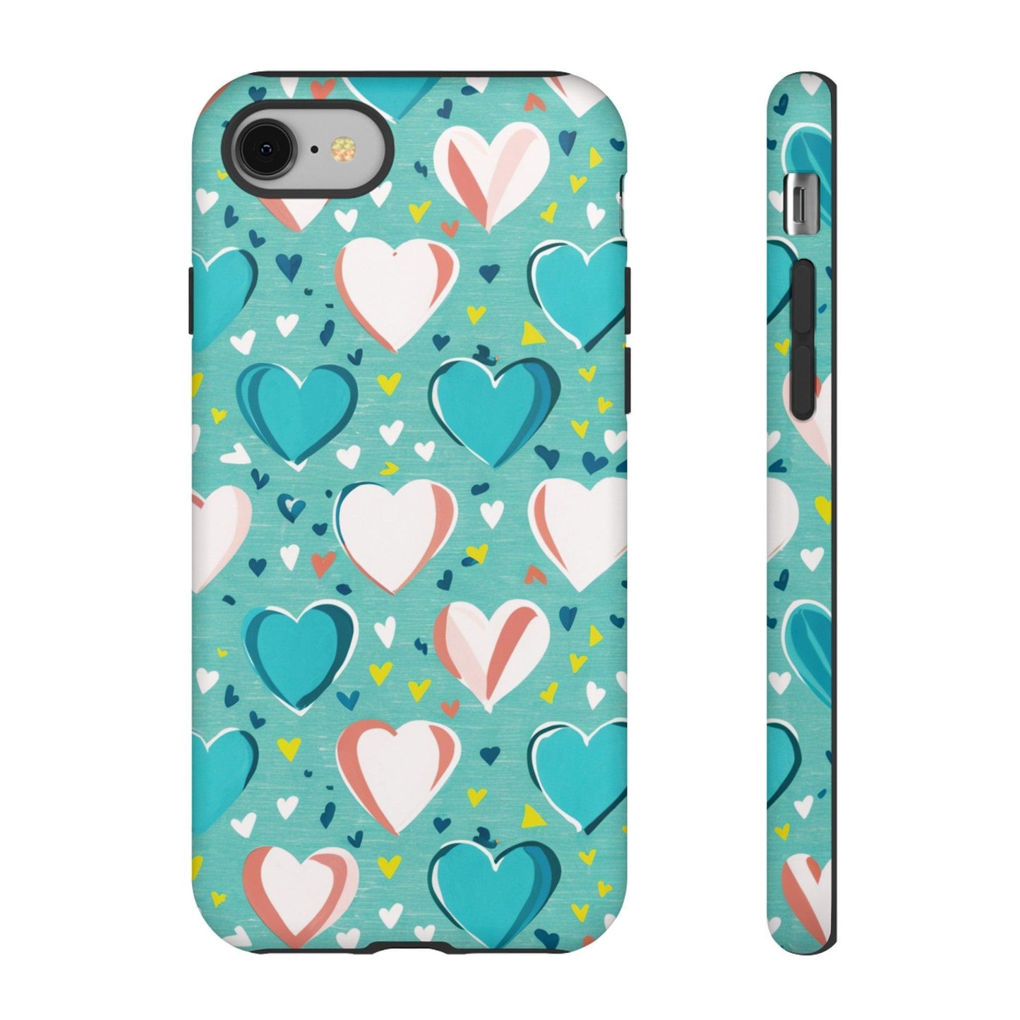 Tough Phone Case :" Eclectic Elegance Phone Case Collection" ( Hearts patterns)