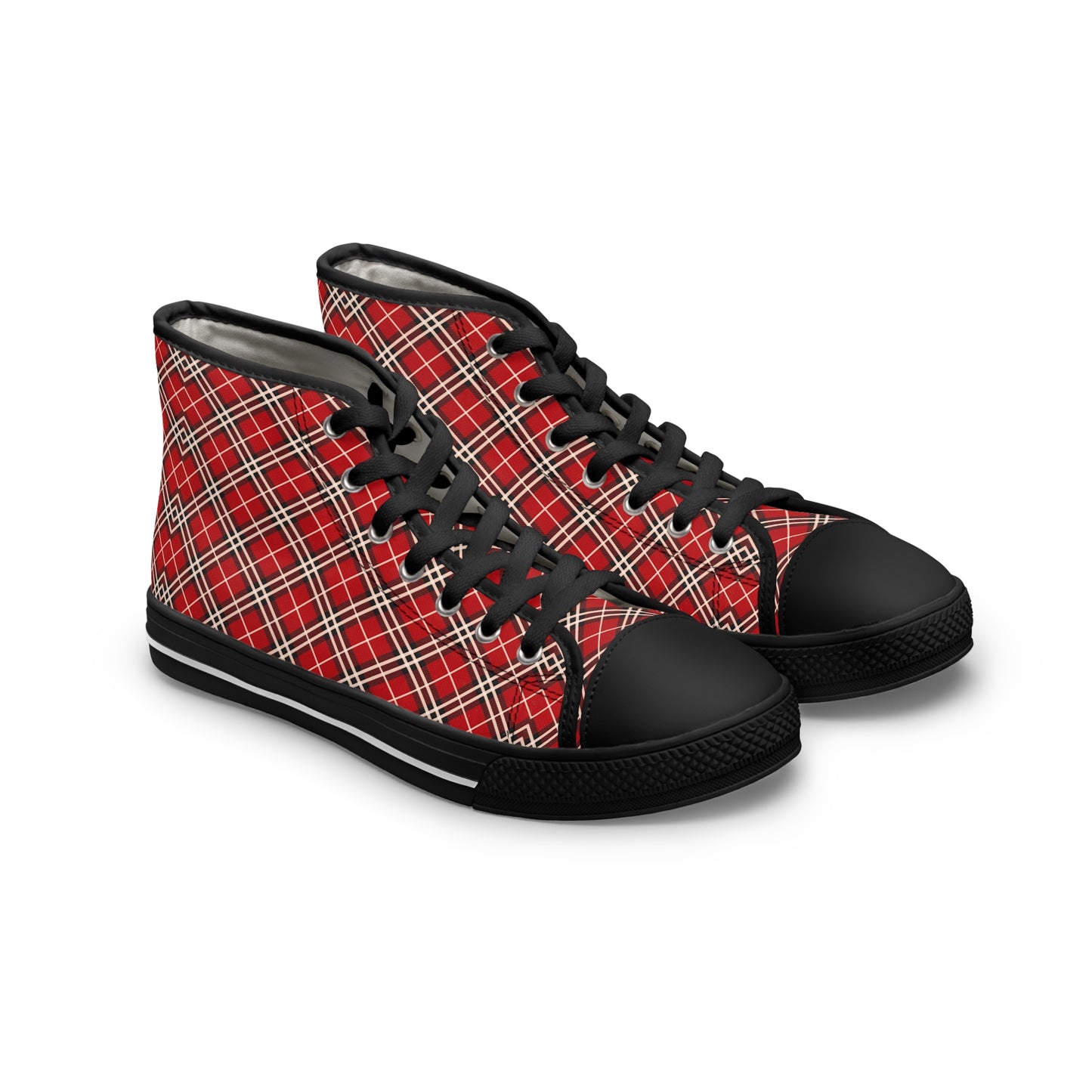 Awesome Plaid Design High Top Sneakers