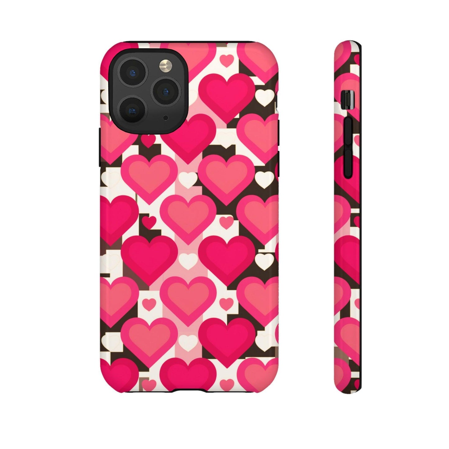 Tough Phone Case :" Eclectic Elegance Phone Case Collection" ( Hearts patterns)