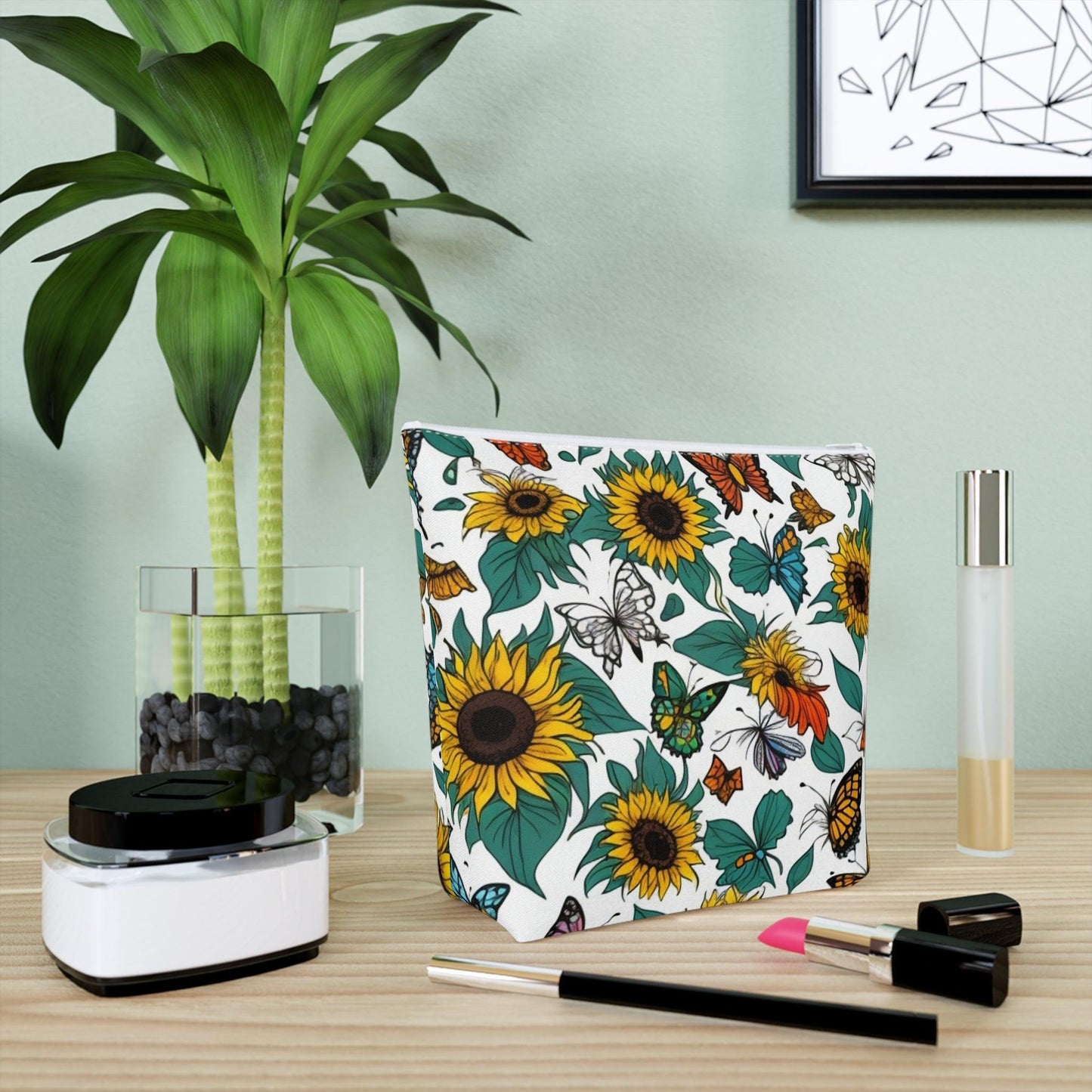 Colorful Floral Cotton Cosmetic Bag Vibrant and Stylish Makeup Bag, Perfect for Personal Use & Gifts - Cosmic Creations by Karen