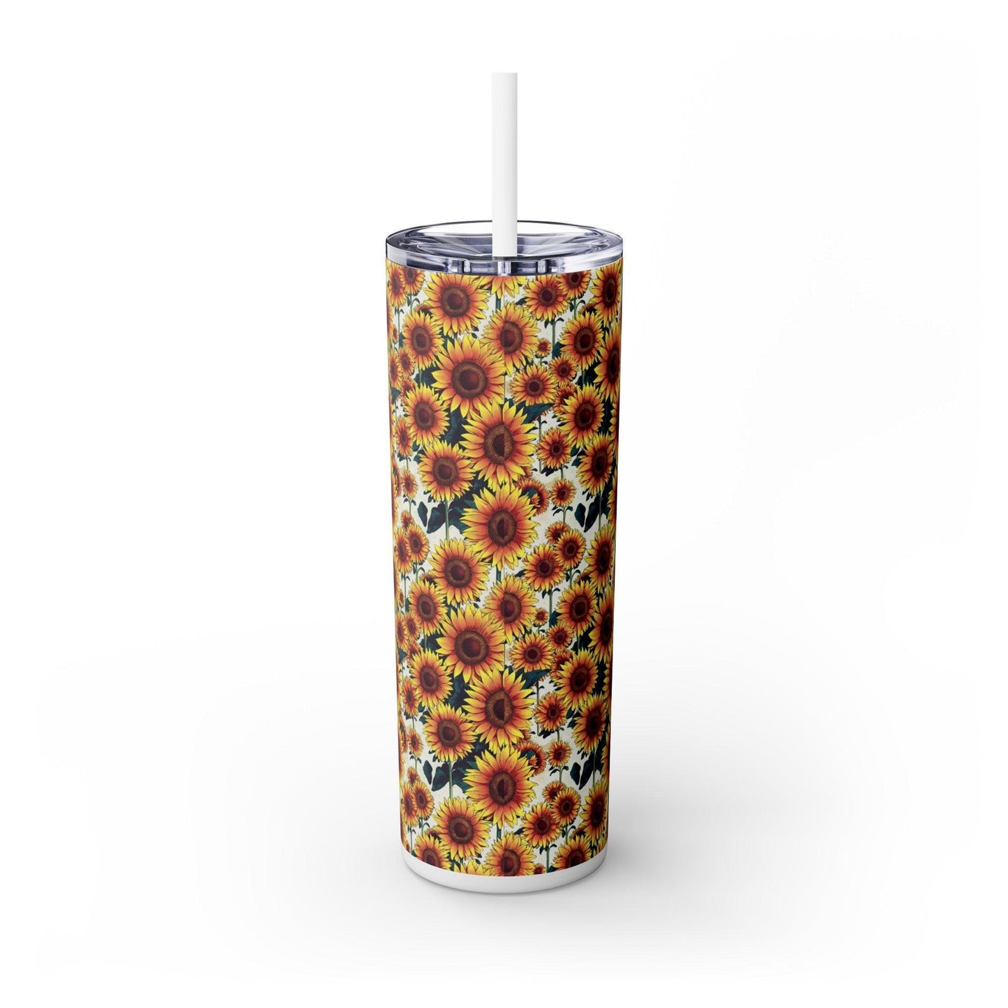 Skinny Tumbler with Straw, 20oz | "Sunflower Skinny Tumbler"