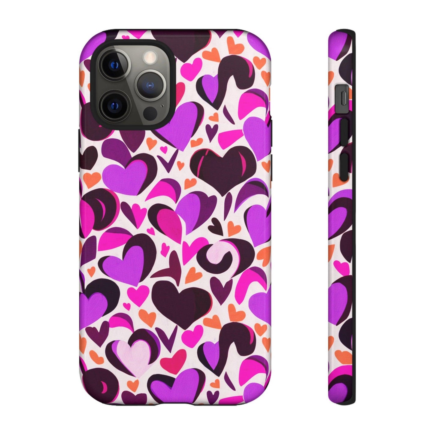 Tough Phone Case :" Eclectic Elegance Phone Case Collection" ( Hearts patterns)