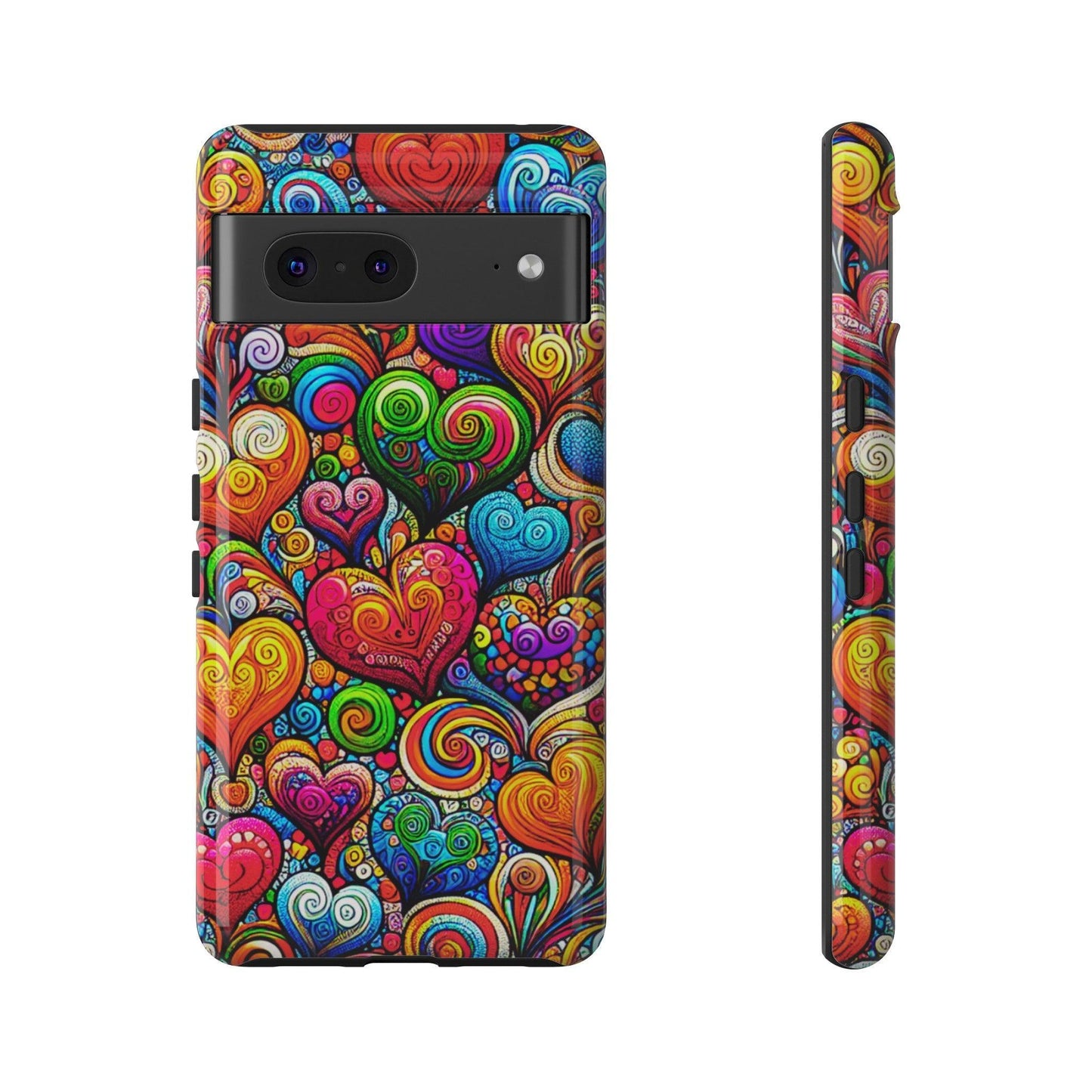 Tough Phone Case :" Eclectic Elegance Phone Case Collection" ( Hearts patterns)