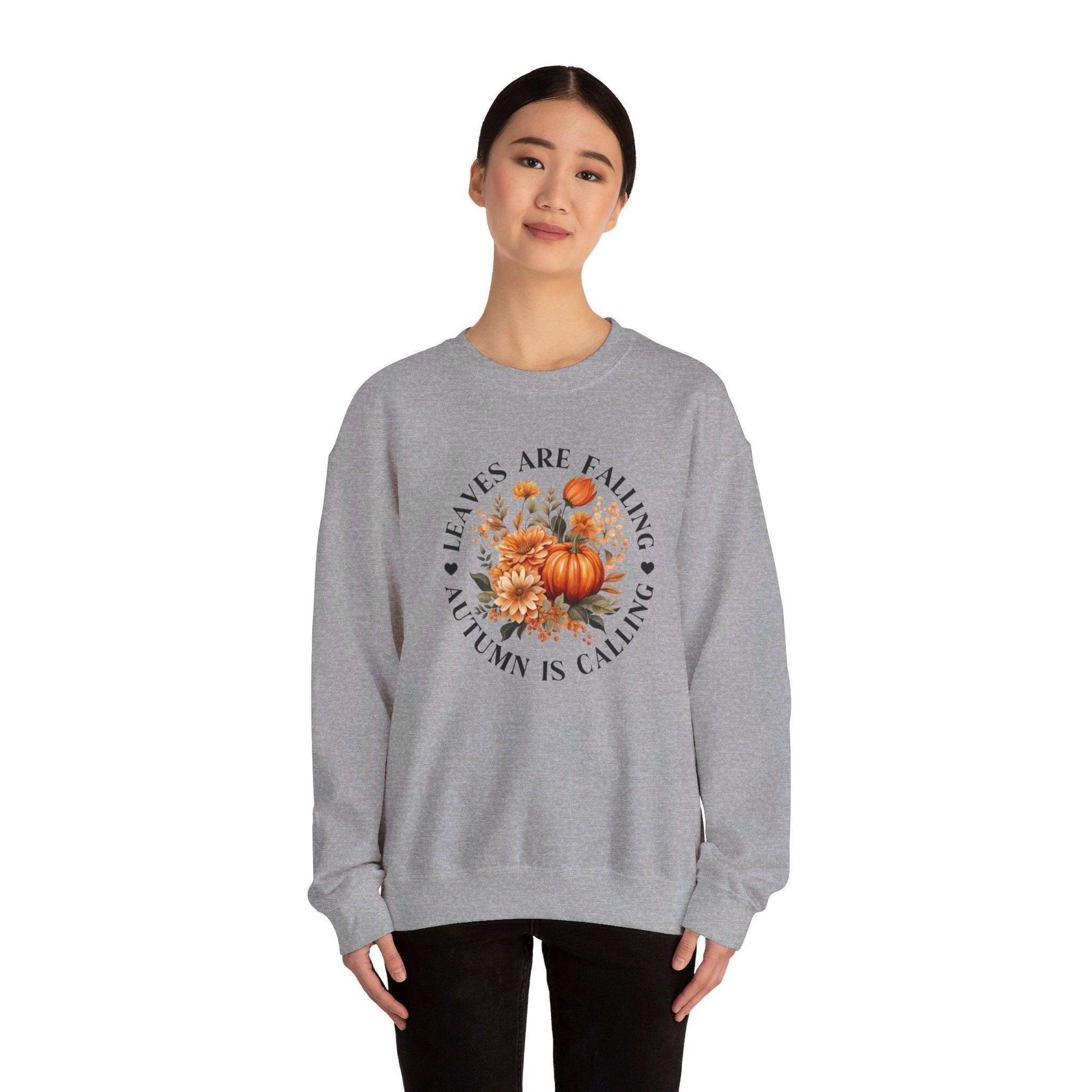 Leaves are Falling, Autumn is Calling Crewneck Sweatshirt - Cosmic Creations by Karen