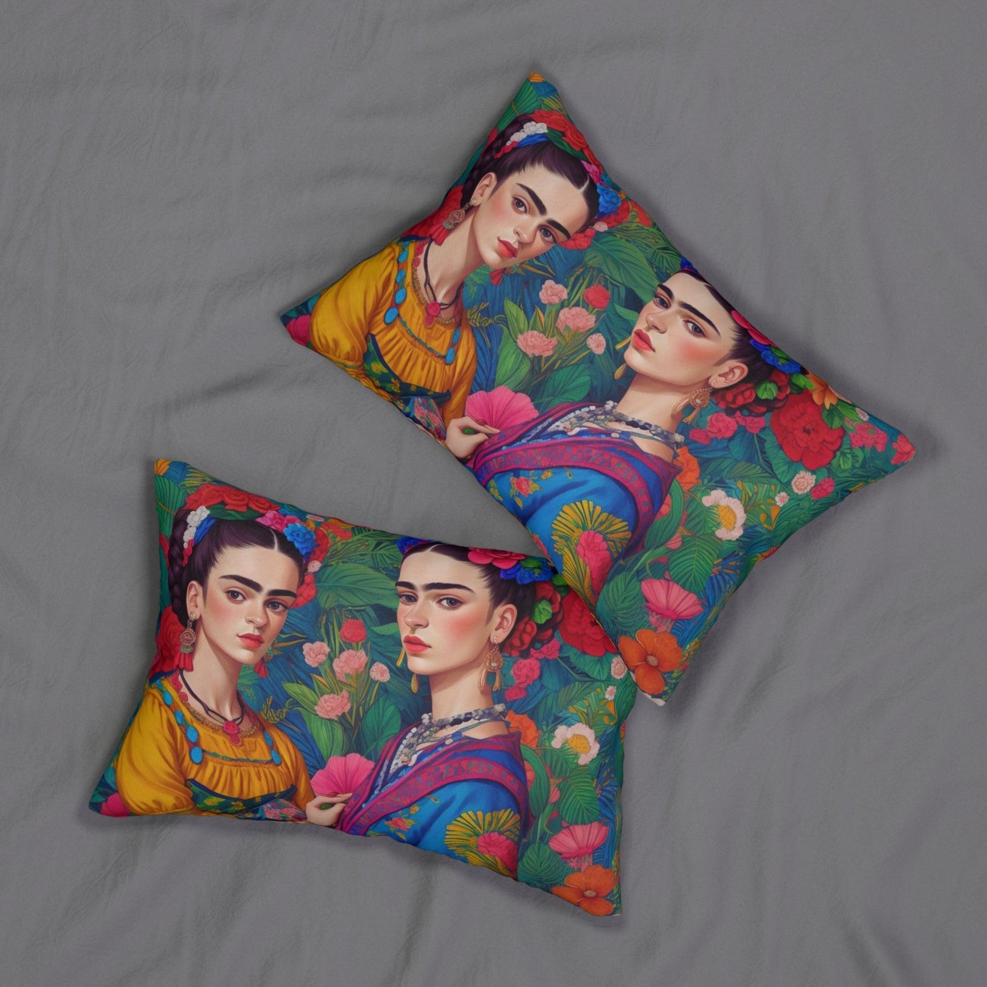 Frida's Comfort - Vibrant Lumbar Pillow, perfect to rest, for home decor or as a gift - Cosmic Creations by Karen